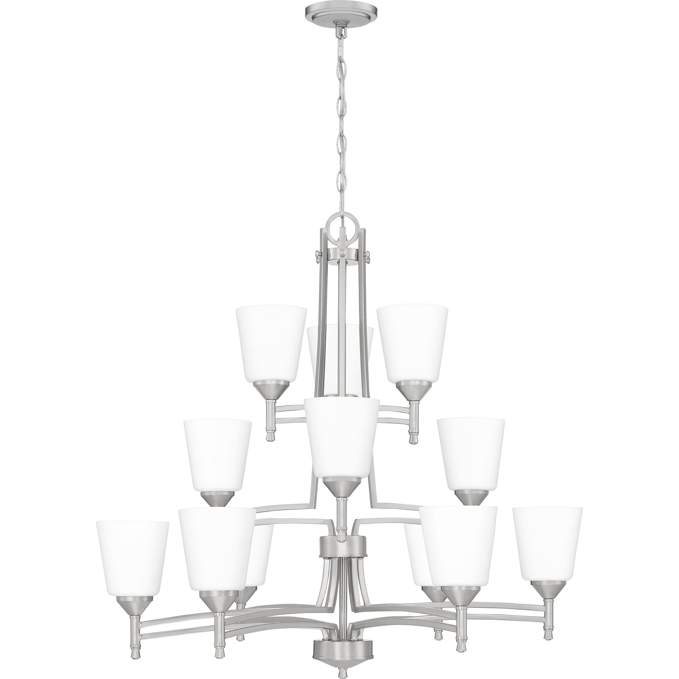 Quoizel Billingsley 12-Light 31" Transitional Chandelier in Brushed Nickel