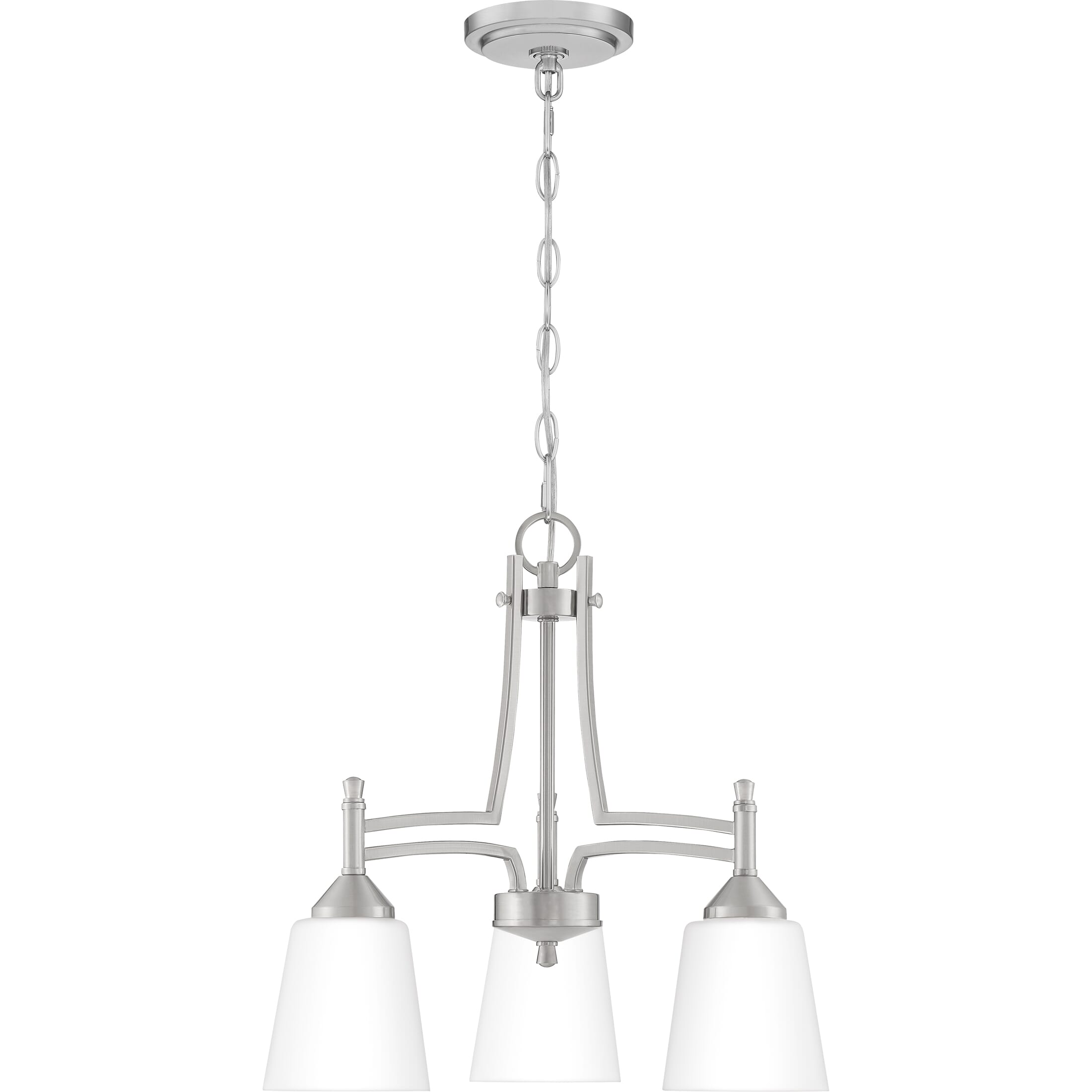 Quoizel Billingsley 3-Light 17" Transitional Chandelier in Brushed Nickel