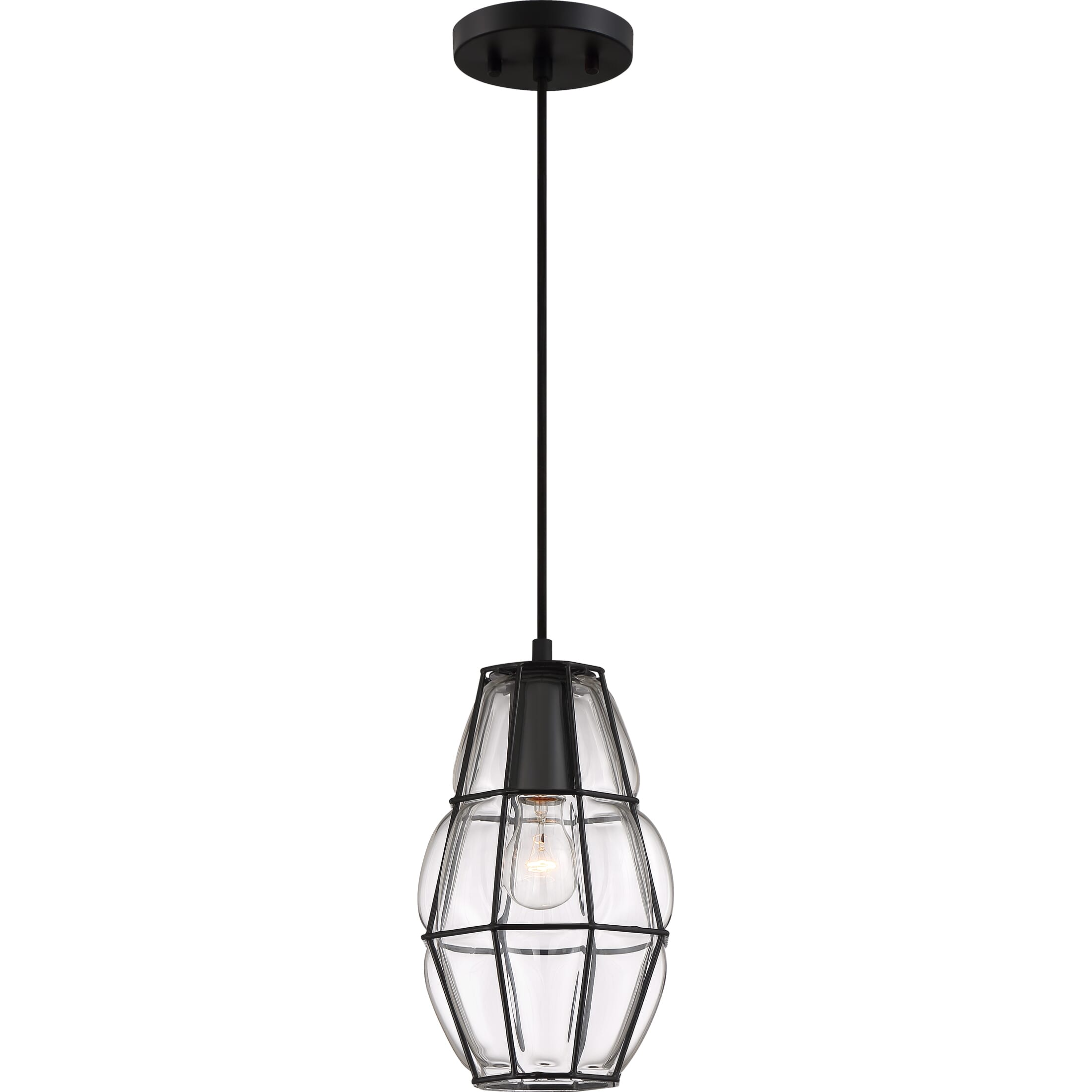 Quoizel Blythe 8" Pendant Light in Earth Black