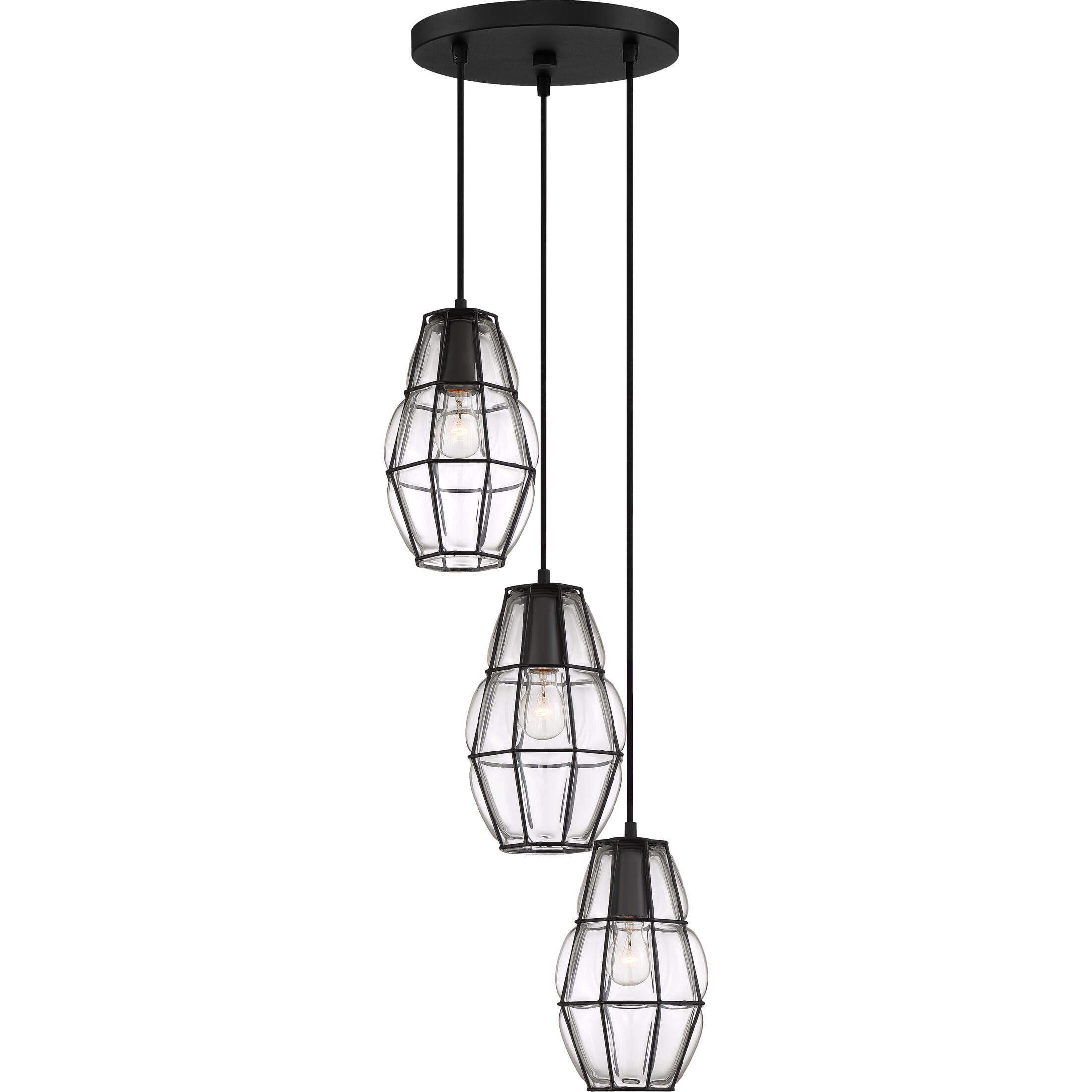 Quoizel Blythe 3-Light 13" Pendant Light in Earth Black