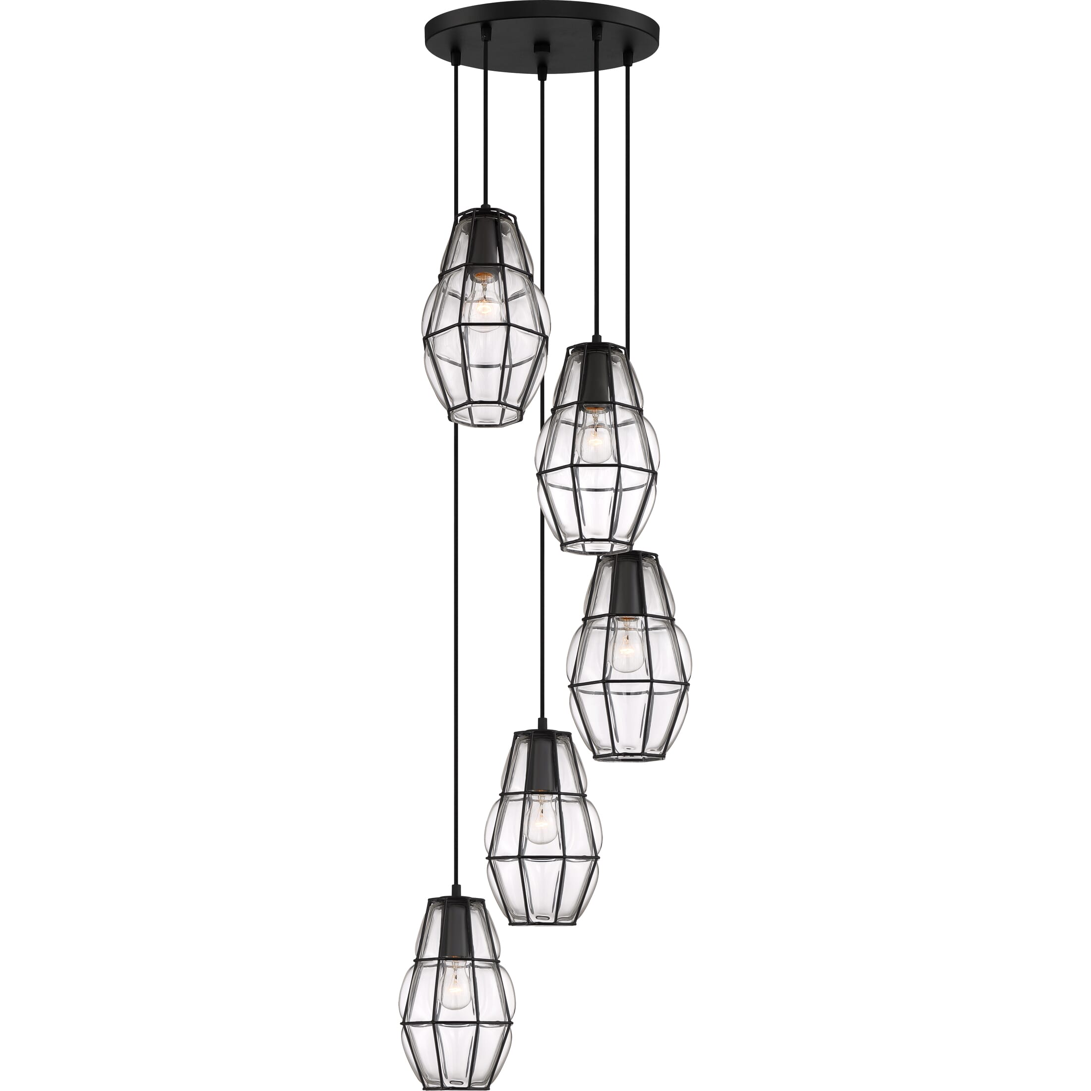 Quoizel Blythe 5-Light 17" Pendant Light in Earth Black