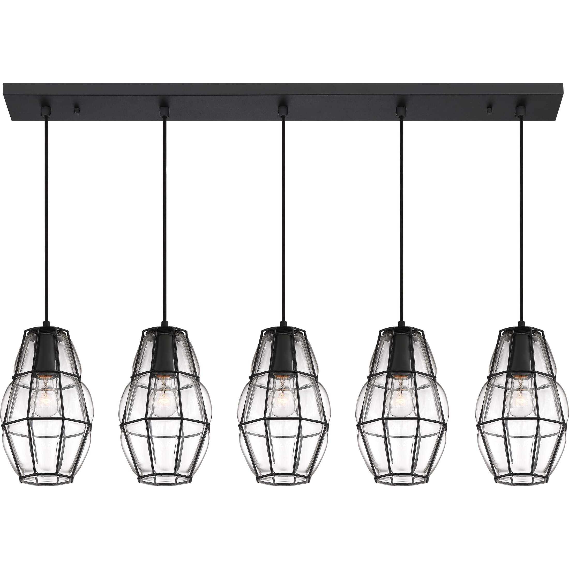 Quoizel Blythe 5-Light 44" Kitchen Island Light in Earth Black