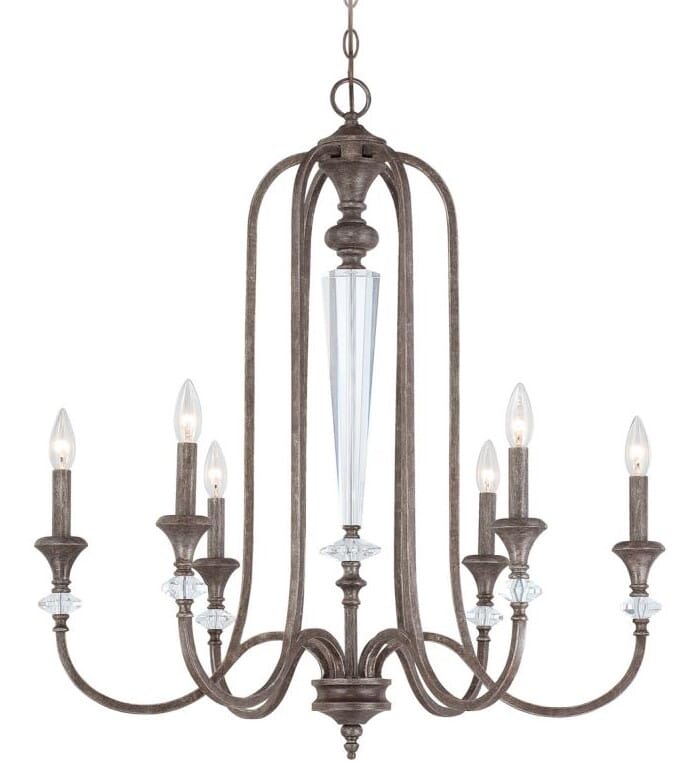 Craftmade Boulevard 6-Light Chandelier in Mocha Bronze Silver Wash