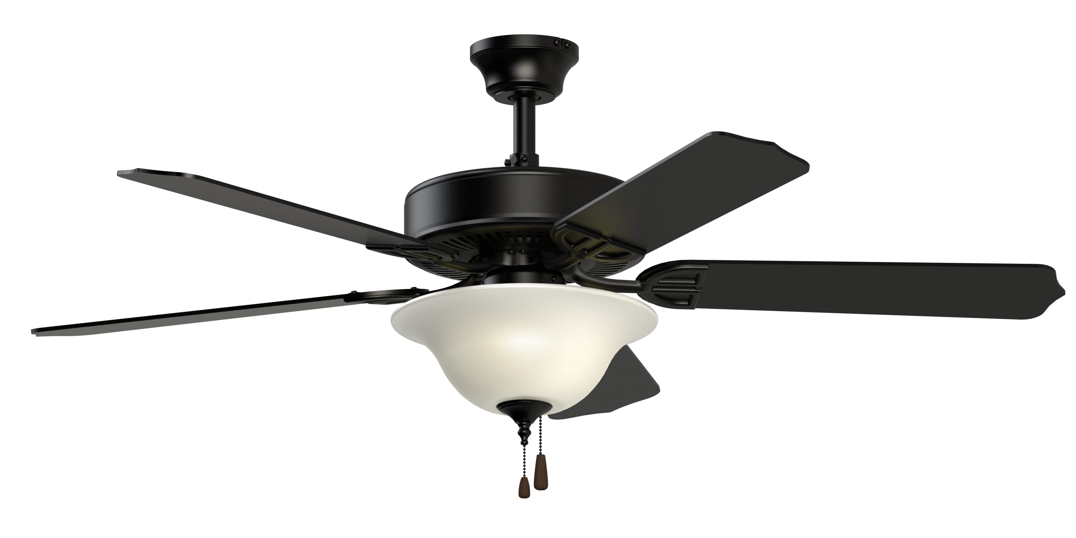 Fanimation Aire Decor Bowl 3-Light 52" LED Indoor Ceiling Fan in Black with Frosted White Glass