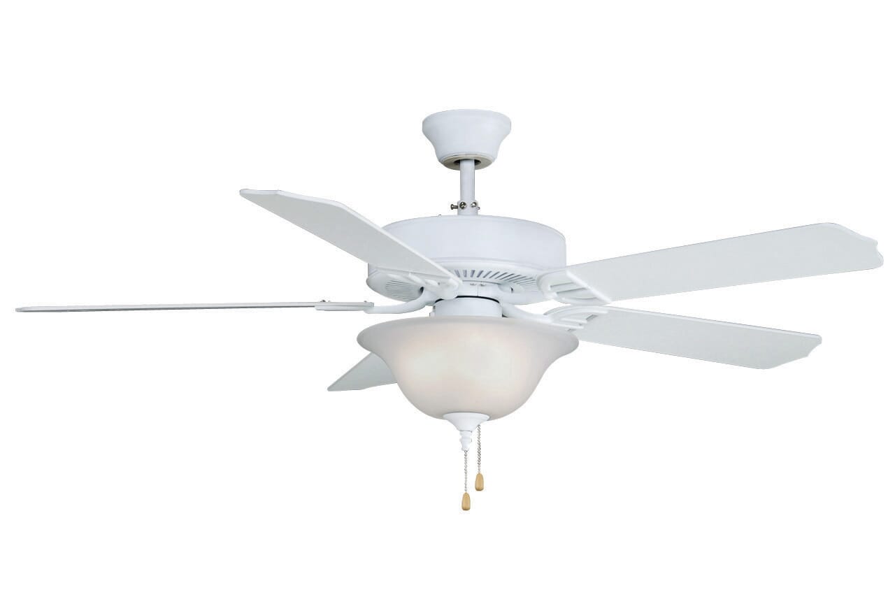 Fanimation Aire Decor Bowl 3-Light 52" LED Indoor Ceiling Fan in Matte White with Frosted White Glass