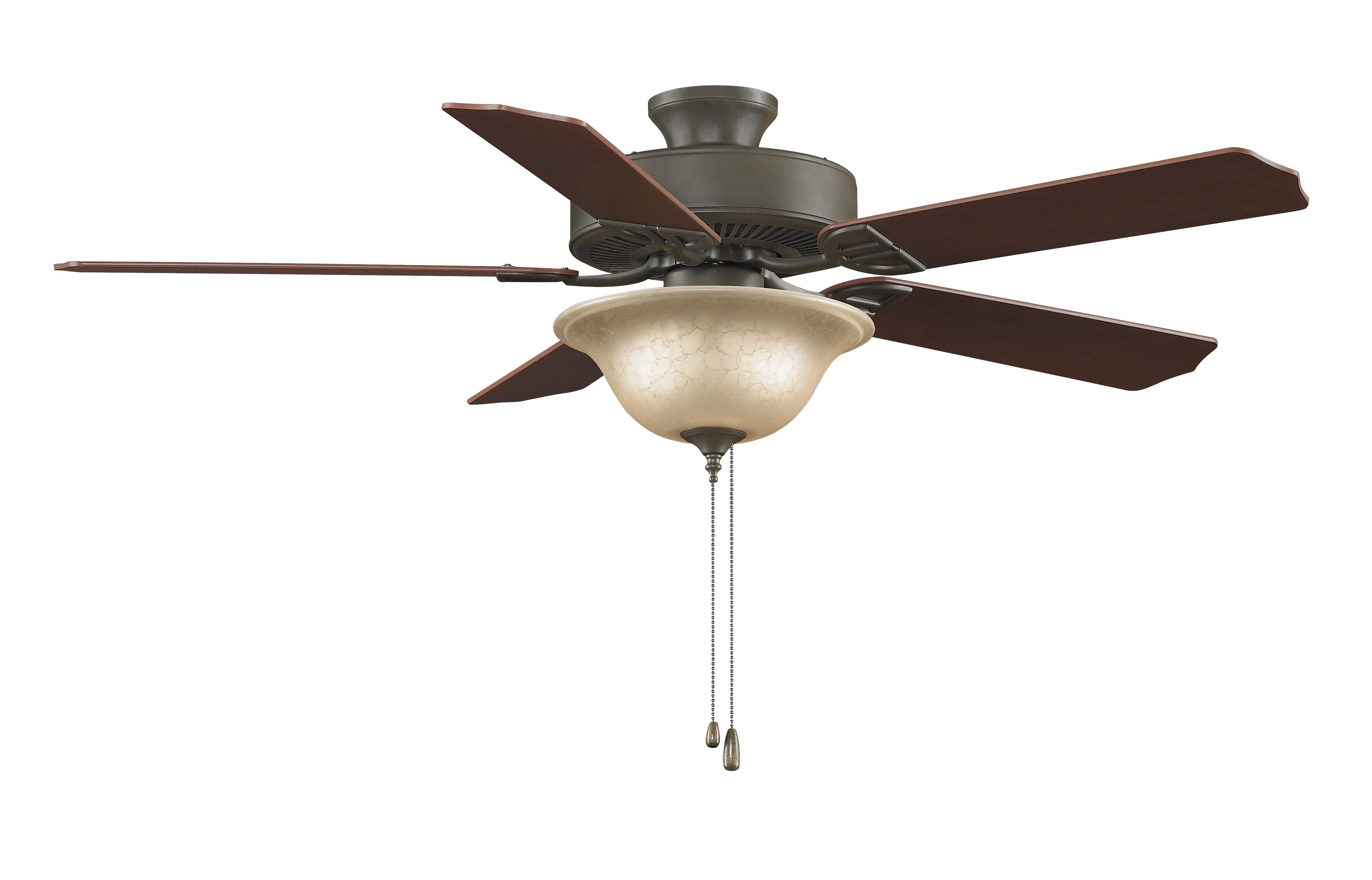 Fanimation Aire Decor Bowl 3-Light 52" LED Indoor Ceiling Fan in Oil-Rubber Bronze with Amber Glass