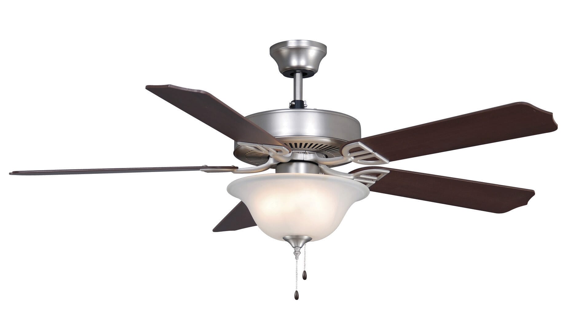 Fanimation Aire Decor Bowl 3-Light 52" LED Indoor Ceiling Fan in Satin Nickel with Frosted White Glass