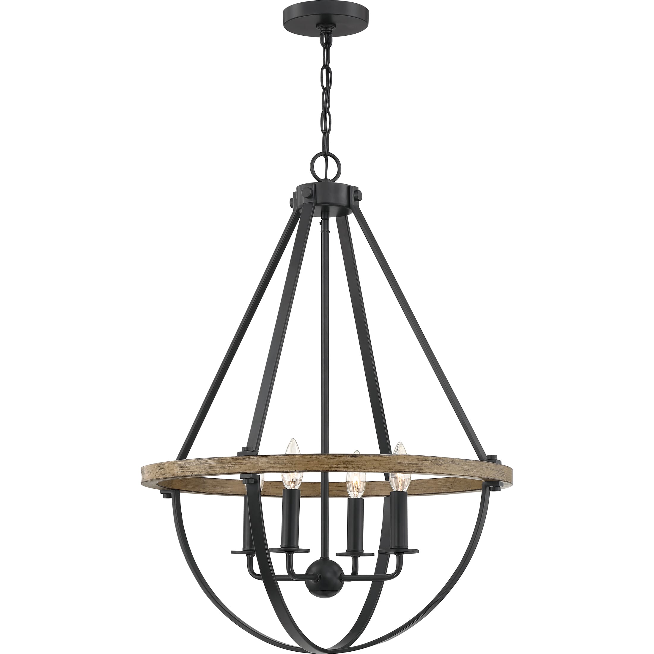 Quoizel Bartlett 4-Light 22" Pendant Light in Earth Black