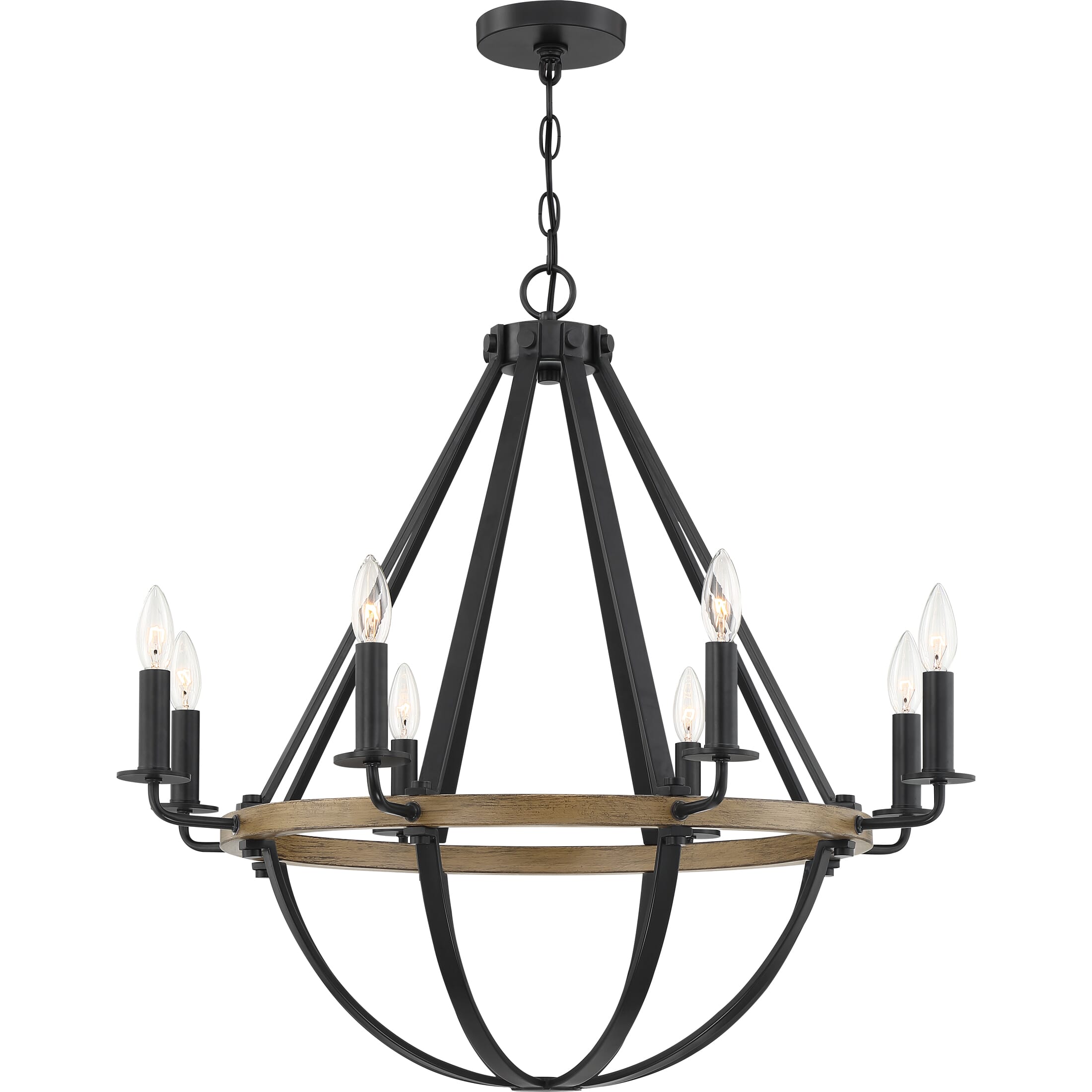 Quoizel Bartlett 8-Light 29" Transitional Chandelier in Earth Black