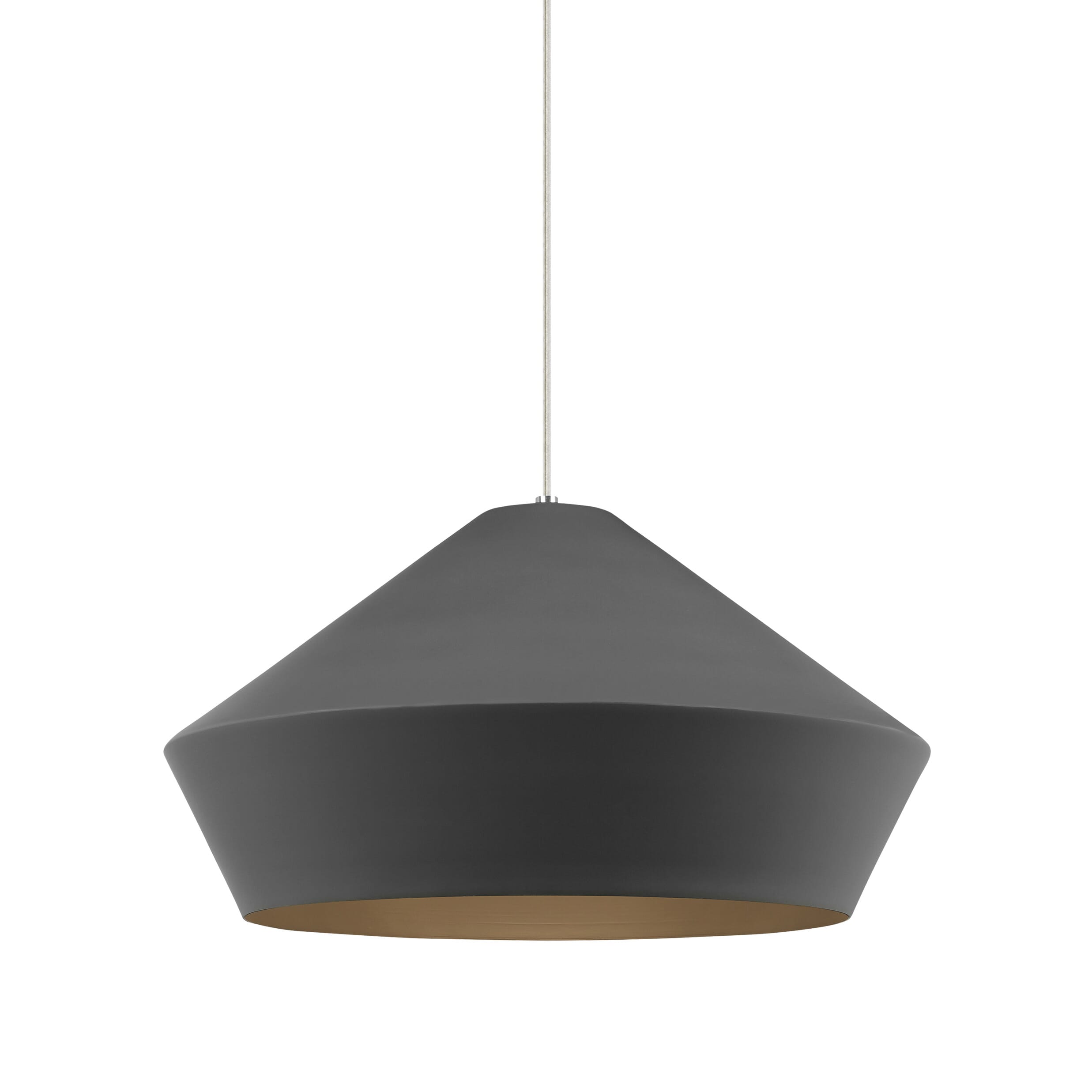 Tech Brummel 2700K LED 11" Pendant Light in Satin Nickel and Charcoal Gray