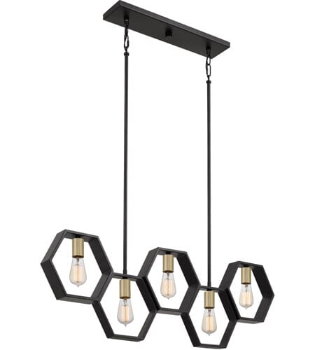 Quoizel Bismarck 5-Light Kitchen Island Light in Earth Black