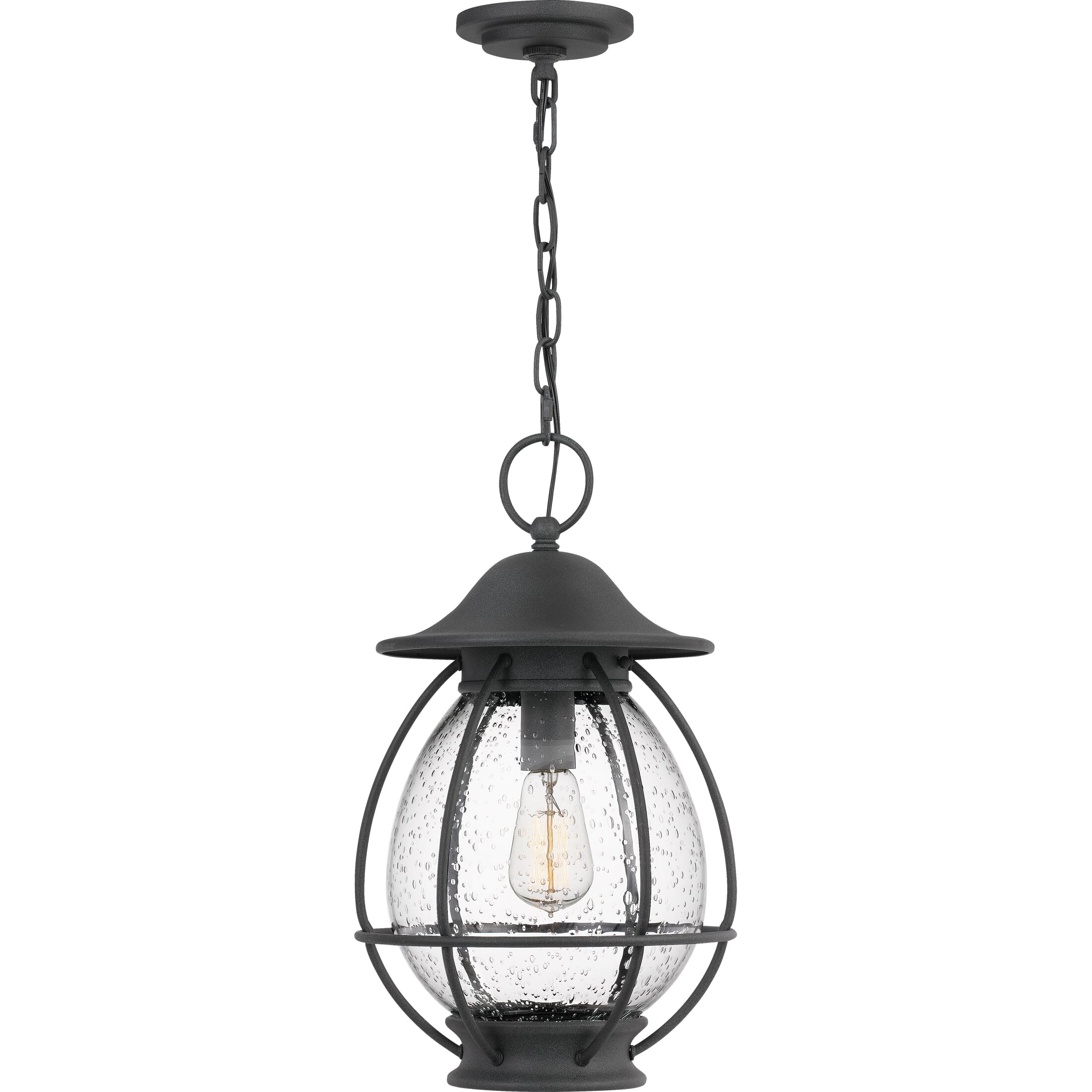 Quoizel Boston 11" Outdoor Hanging Light in Mottled Black