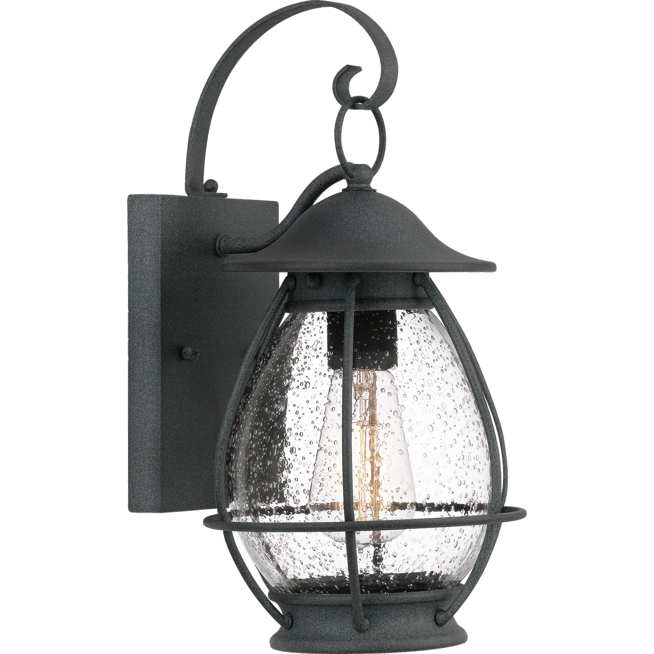 Quoizel Boston 7" Outdoor Wall Light in Mottled Black