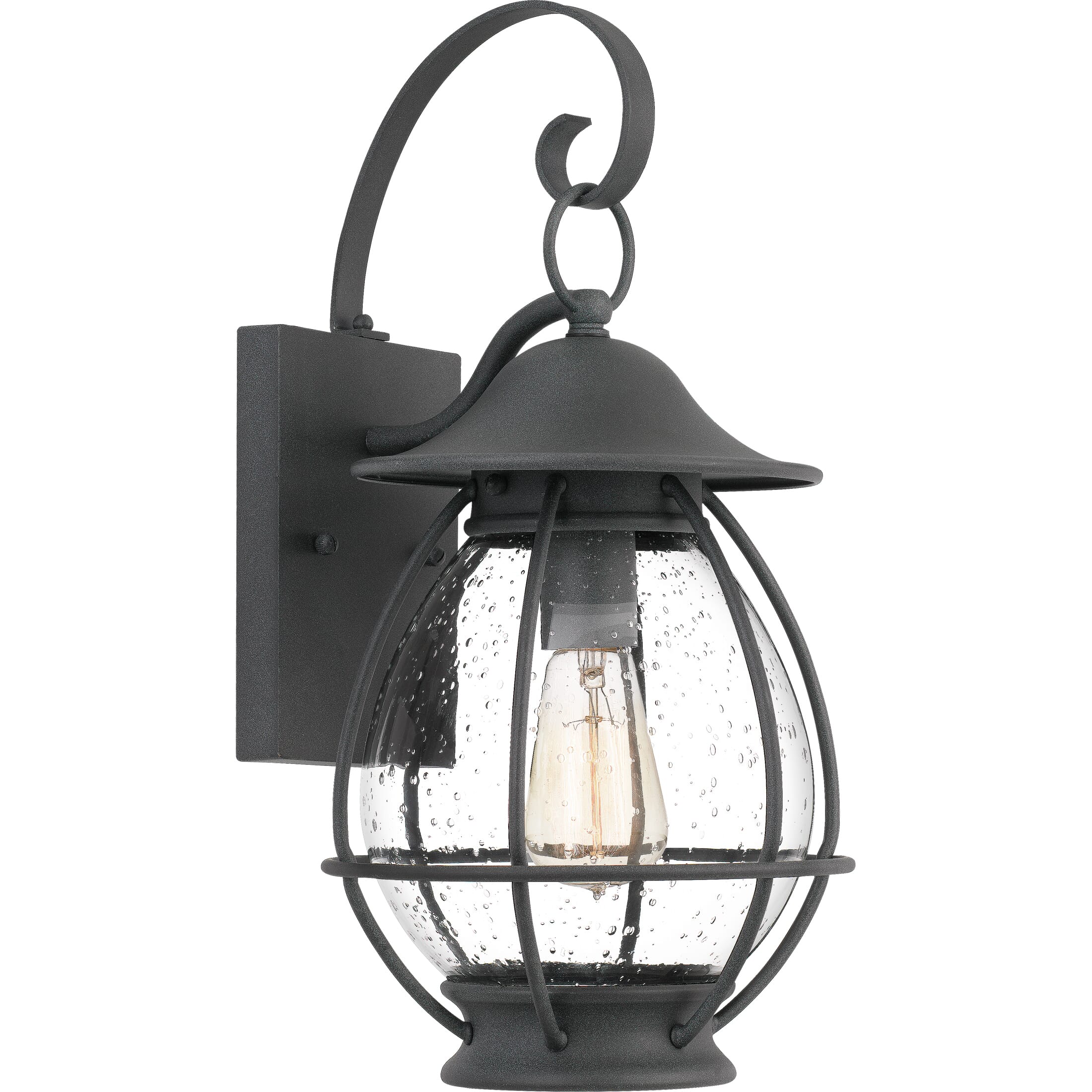 Quoizel Boston 9" Outdoor Hanging Light in Mottled Black