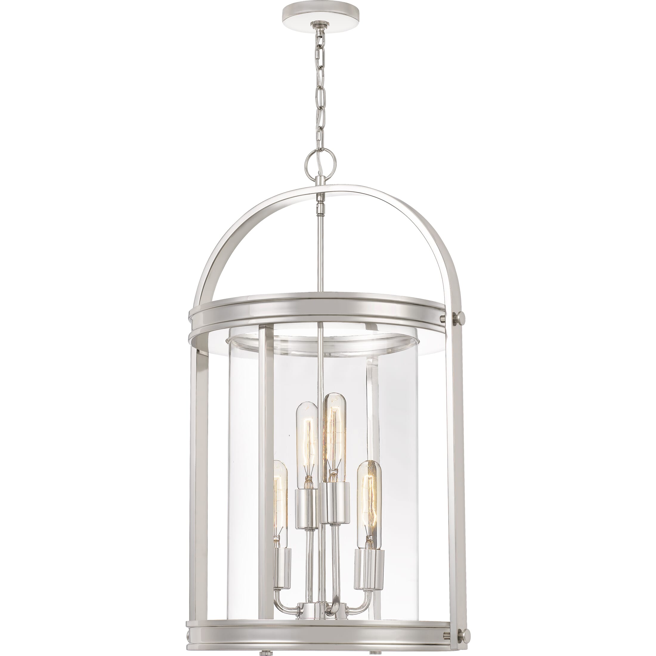 Quoizel Baltimore 4-Light 26" Transitional Chandelier in Polished Nickel