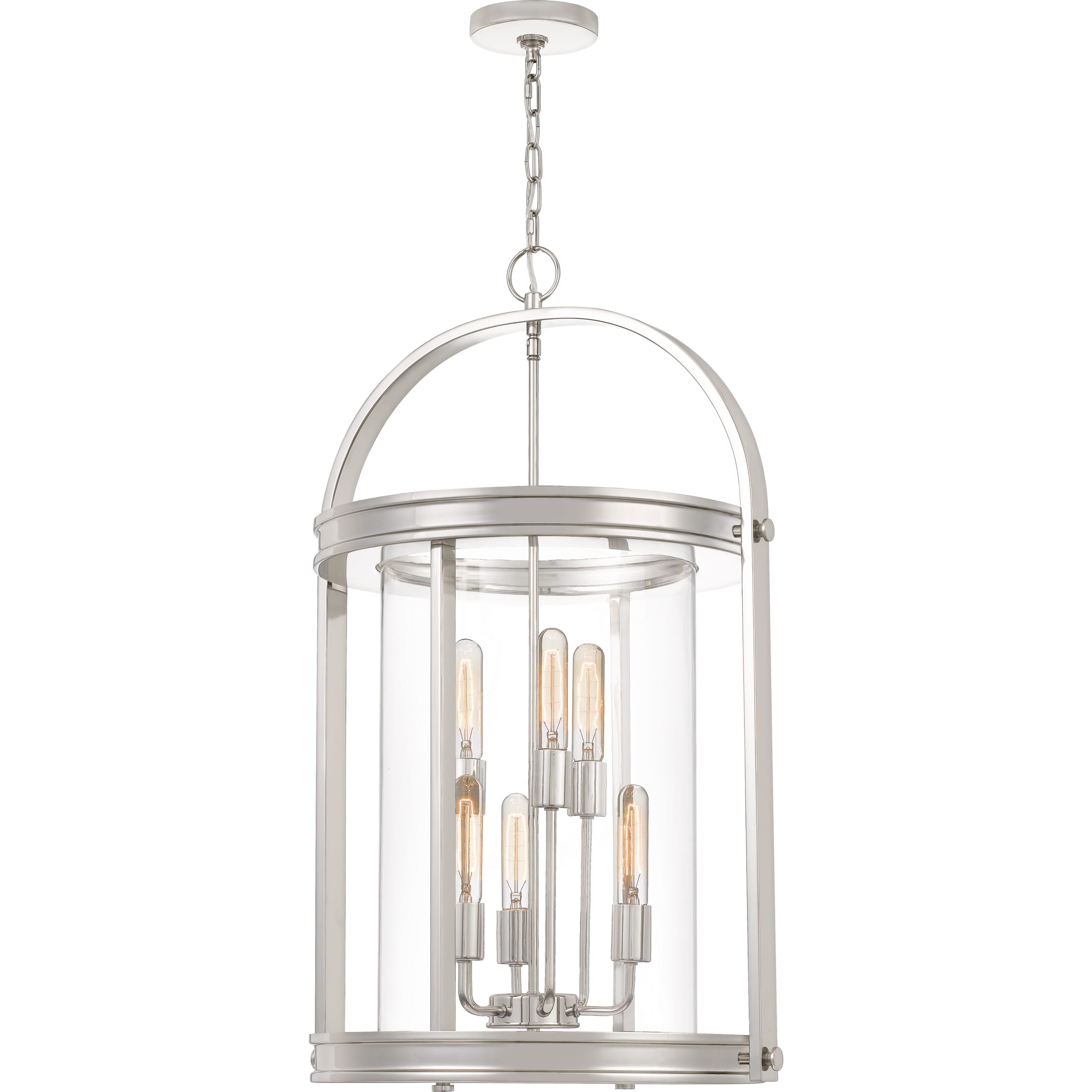 Quoizel Baltimore 6-Light 32" Transitional Chandelier in Polished Nickel