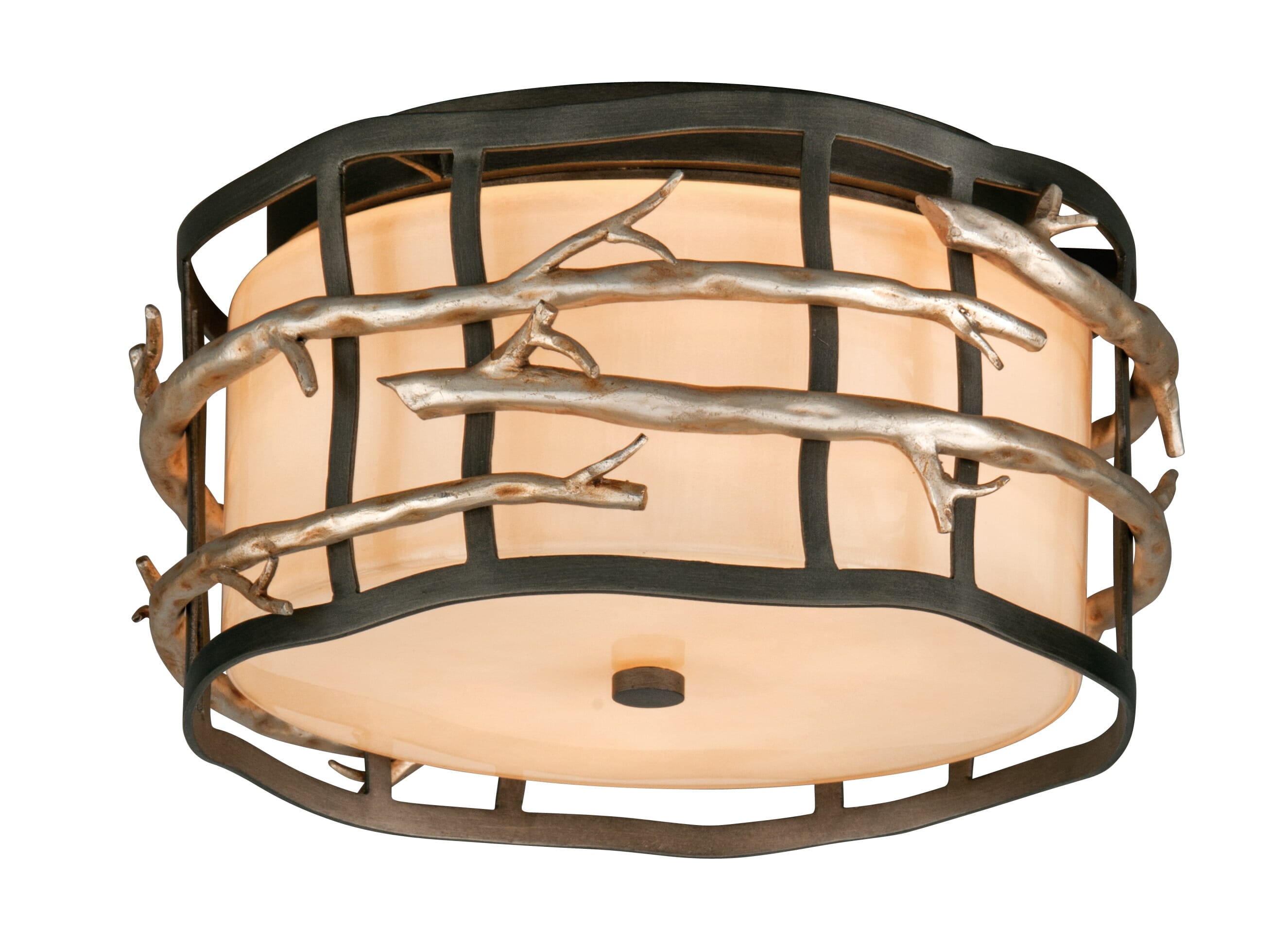 Troy Adirondack 2-Light Ceiling Light in Graphite and Silver Leaf