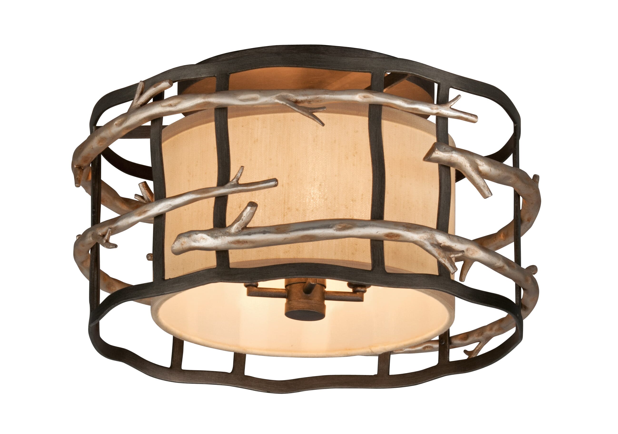 Troy Adirondack 4-Light Ceiling Light in Graphite and Silver Leaf