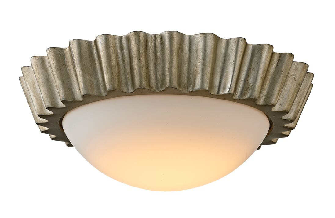 Troy Reese Ceiling Light in Silver Leaf