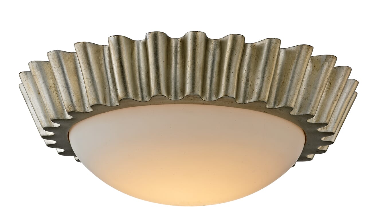 Troy Reese Ceiling Light in Silver Leaf