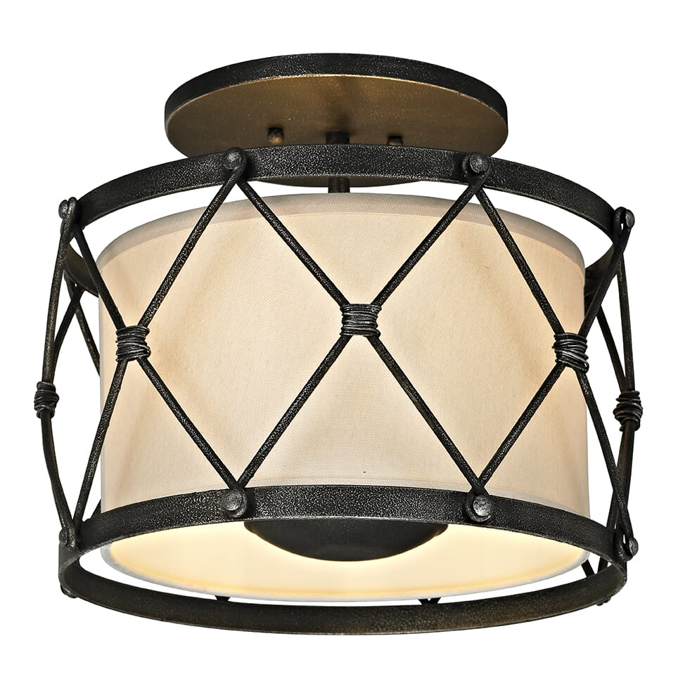 Troy Palisade 3-Light Ceiling Light in Aged Pewter