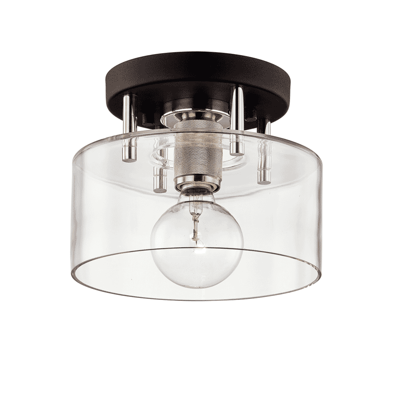 Troy Bergamot Station Ceiling Light in Carbide Black & Polished Nickel