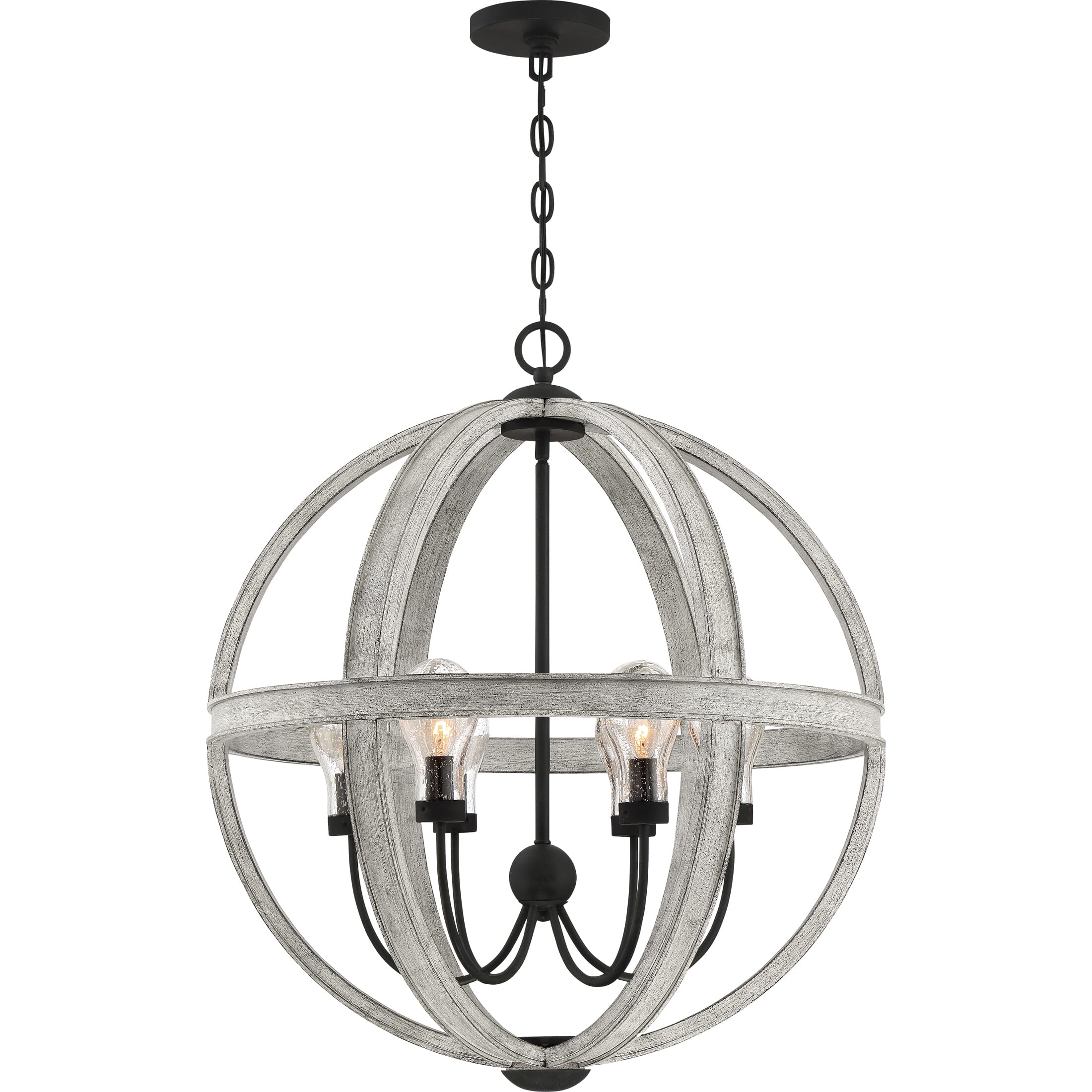 Quoizel Carlisle 6-Light 28" Pendant Light in Grey Ash