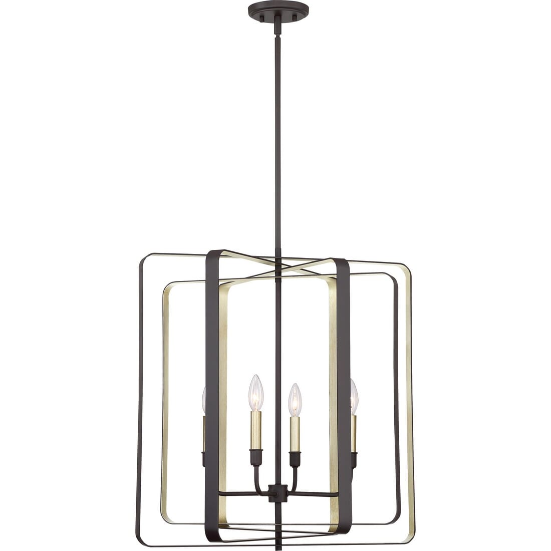 Quoizel Cycle 4-Light 25" Transitional Chandelier in Western Bronze