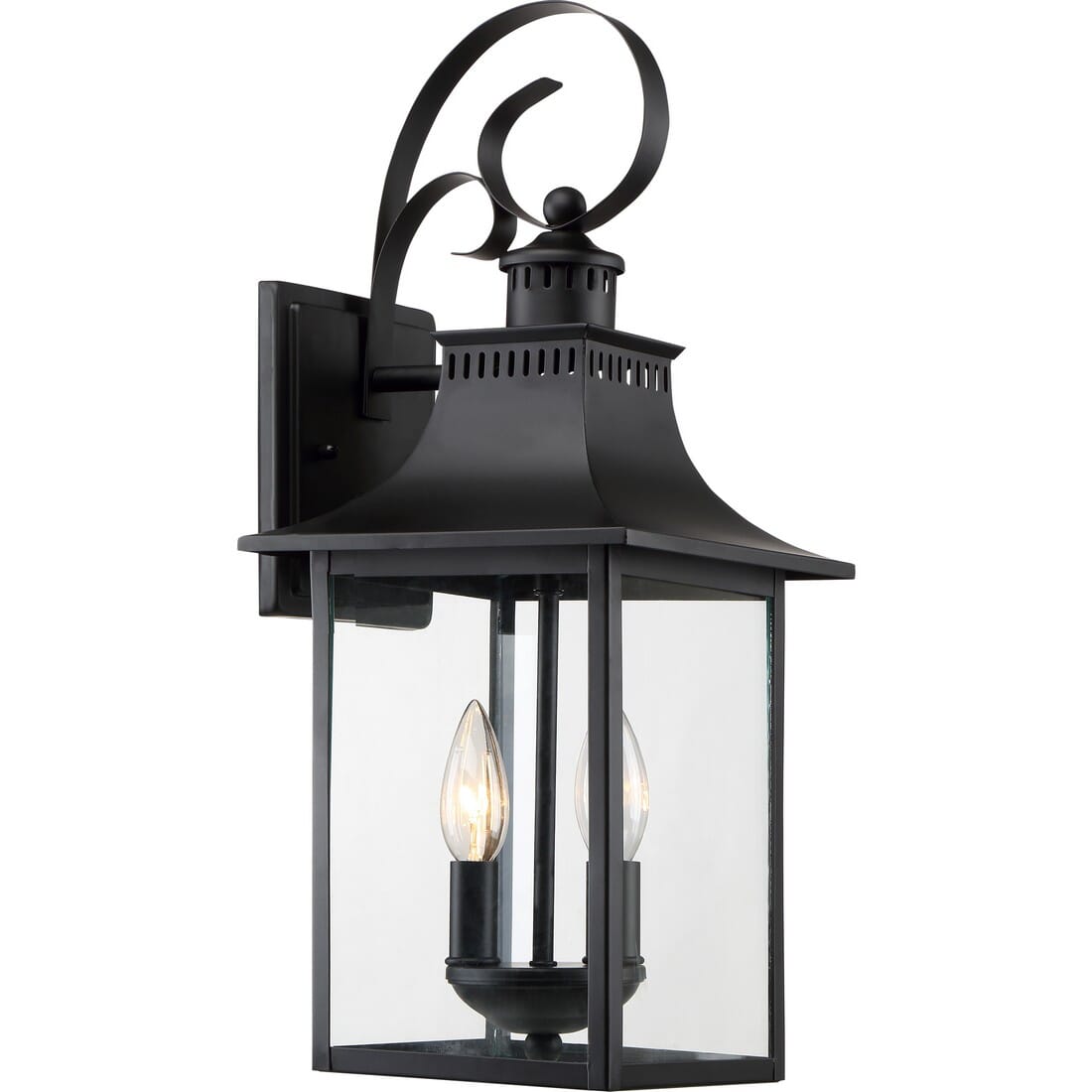 Quoizel Chancellor 2-Light 8" Outdoor Wall Lantern in Mystic Black