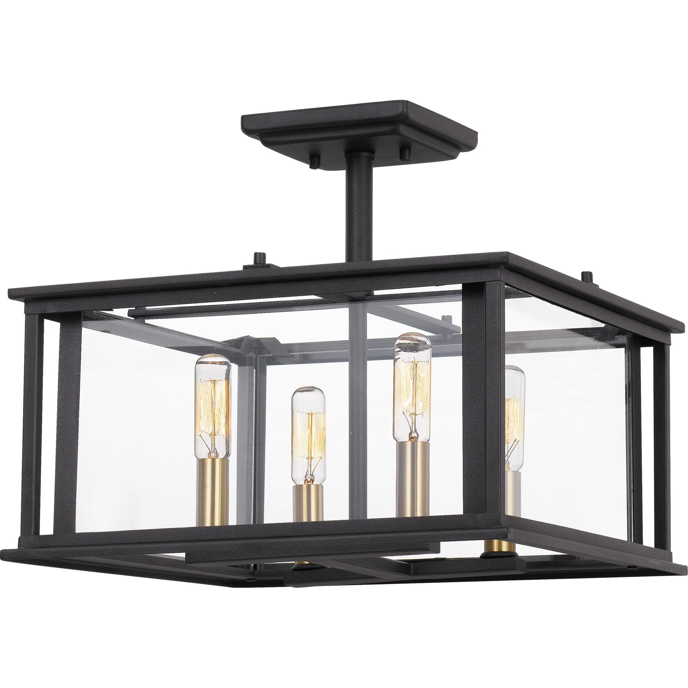 Quoizel Citadel 4-Light 14" Ceiling Light in Earth Black