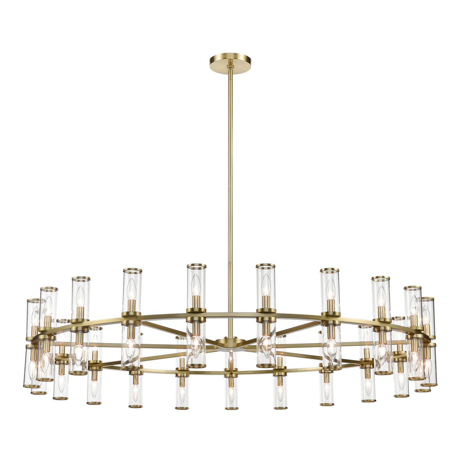 Alora Revolve 42-Light Chandelier tural Brass And Clear Glass