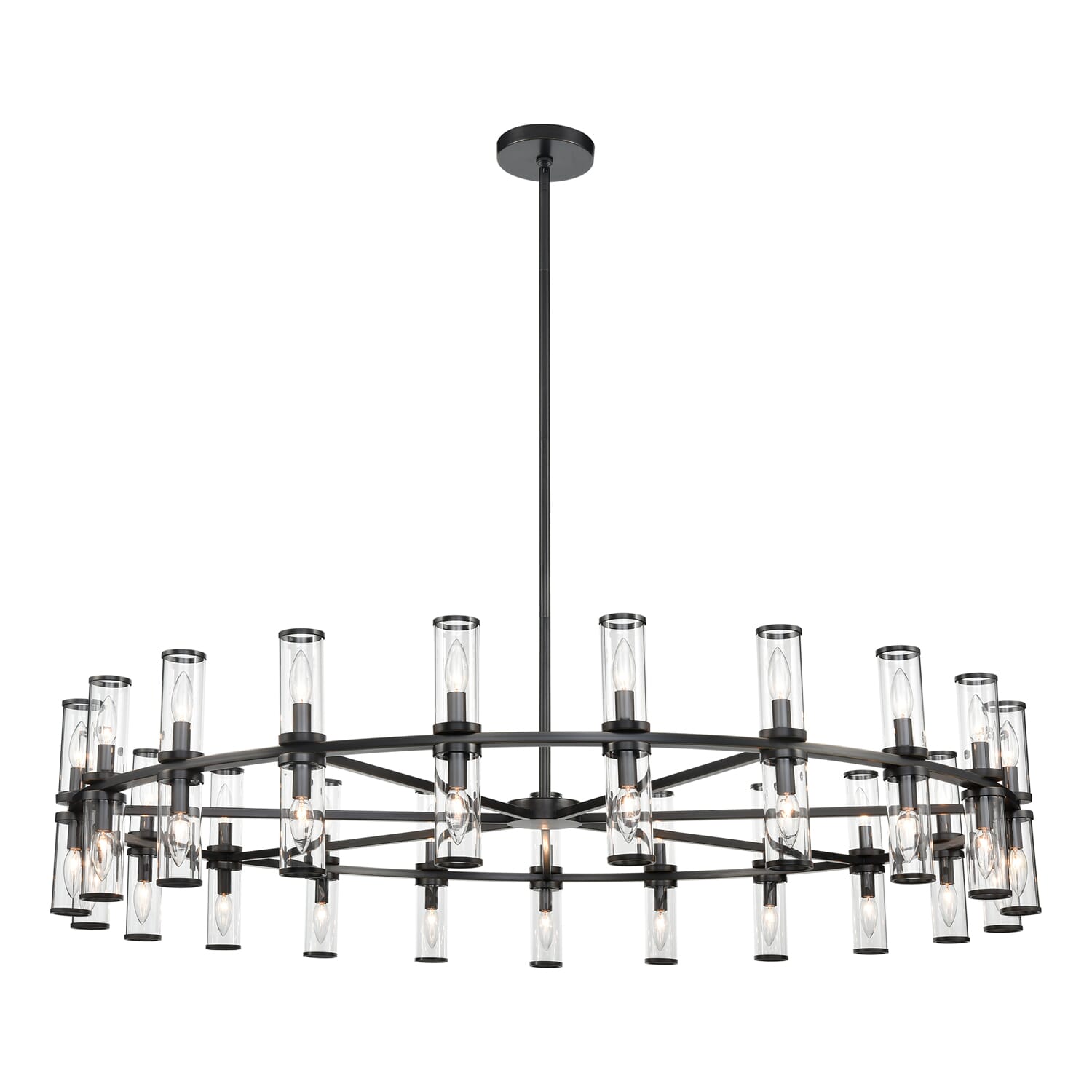 Alora Revolve 42-Light Chandelier in Urban Bronze And Clear Glass