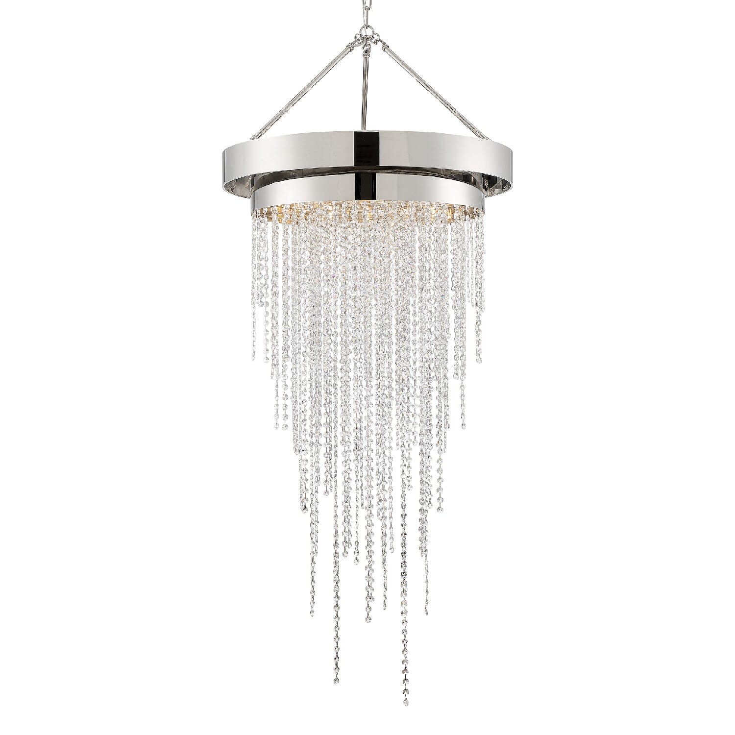 Crystorama Clarksen 6-Light 60" Chandelier in Polished Nickel with Hand Cut Crystal Crystals