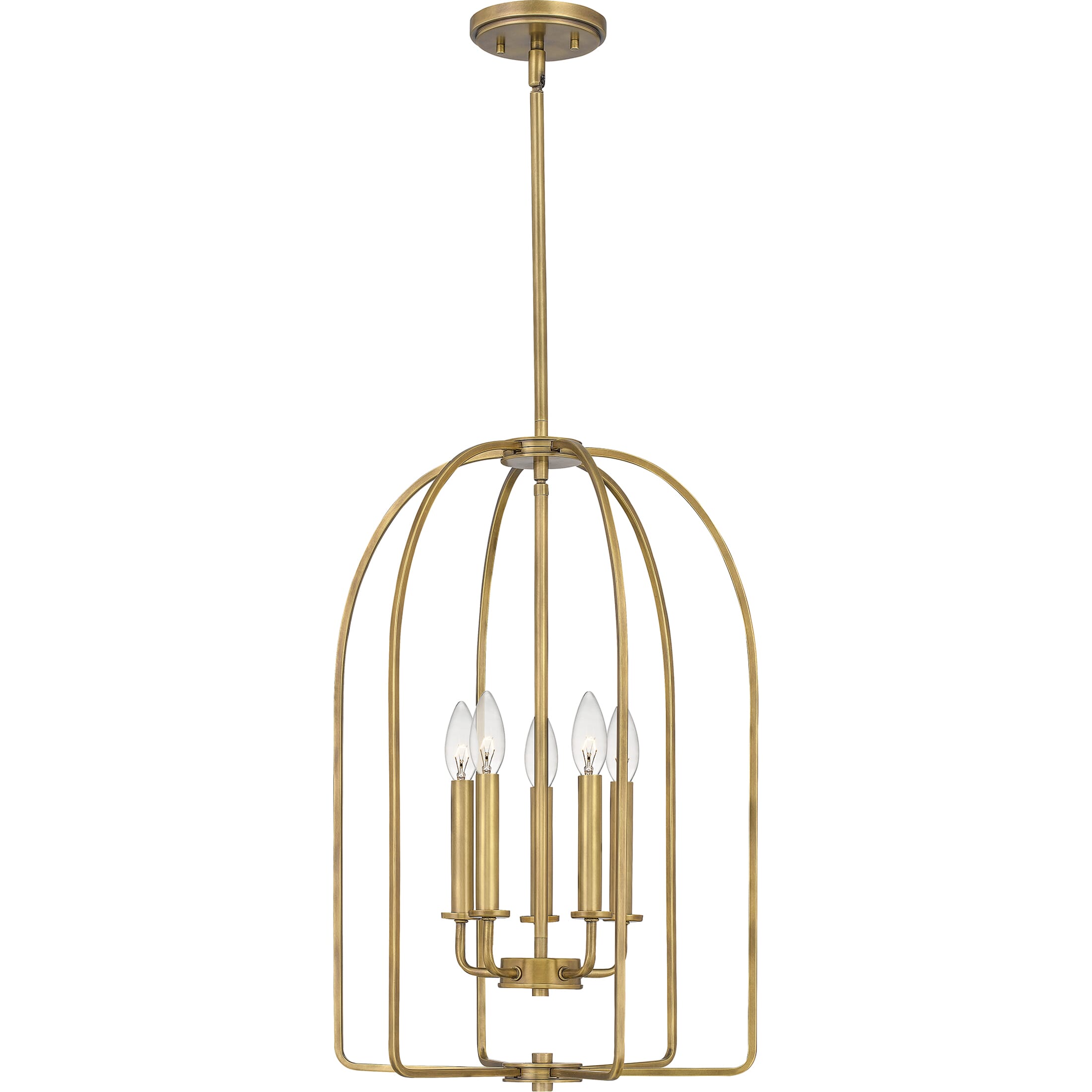 Quoizel Cornell 5-Light 16" Pendant Light in Weathered Brass