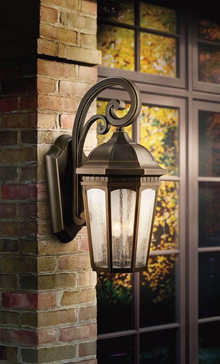 Kichler Courtyard 3-Light 26.5" Outdoor XLarge Wall in Rubbed Bronze