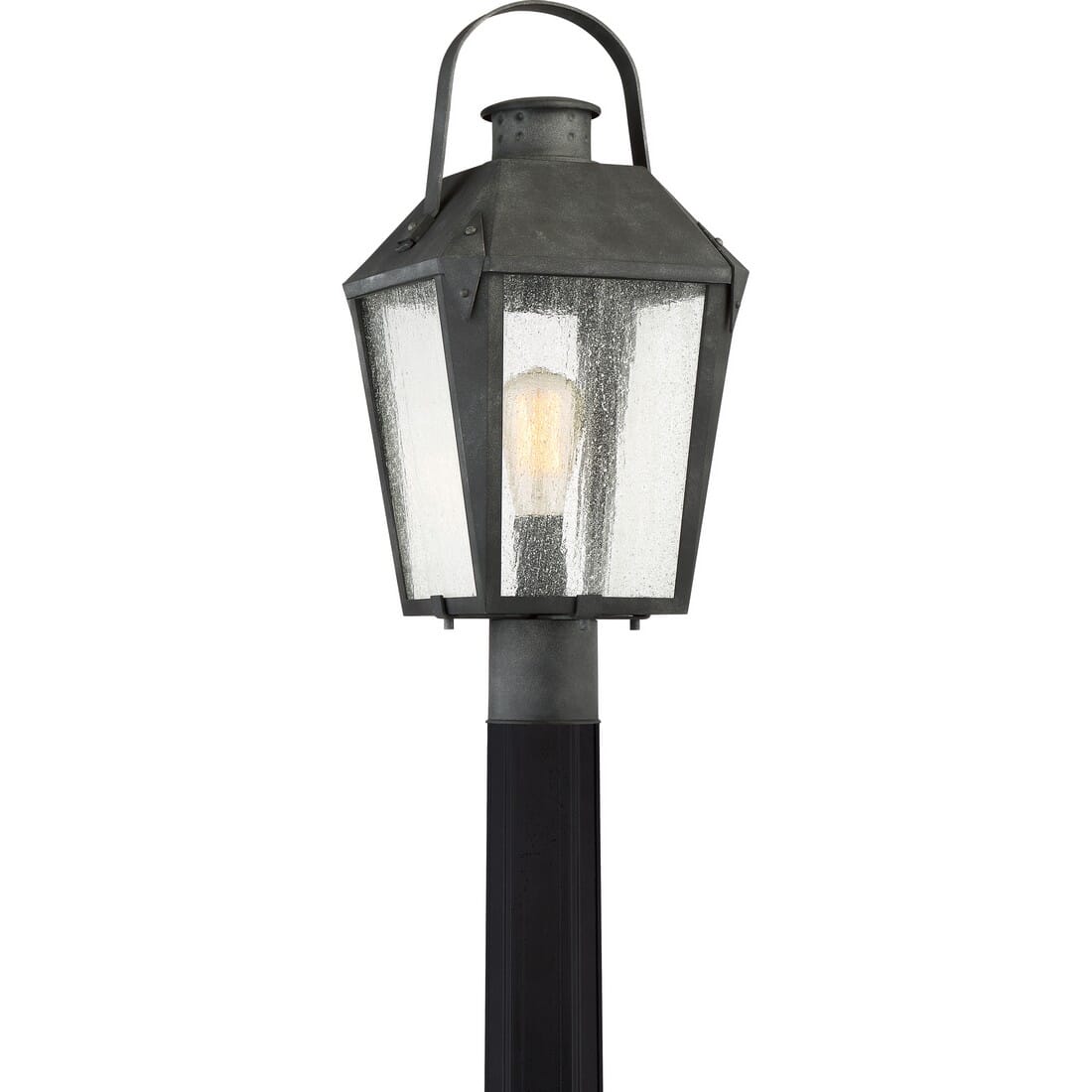 Quoizel Carriage 10" Outdoor Post Light in Mottled Black