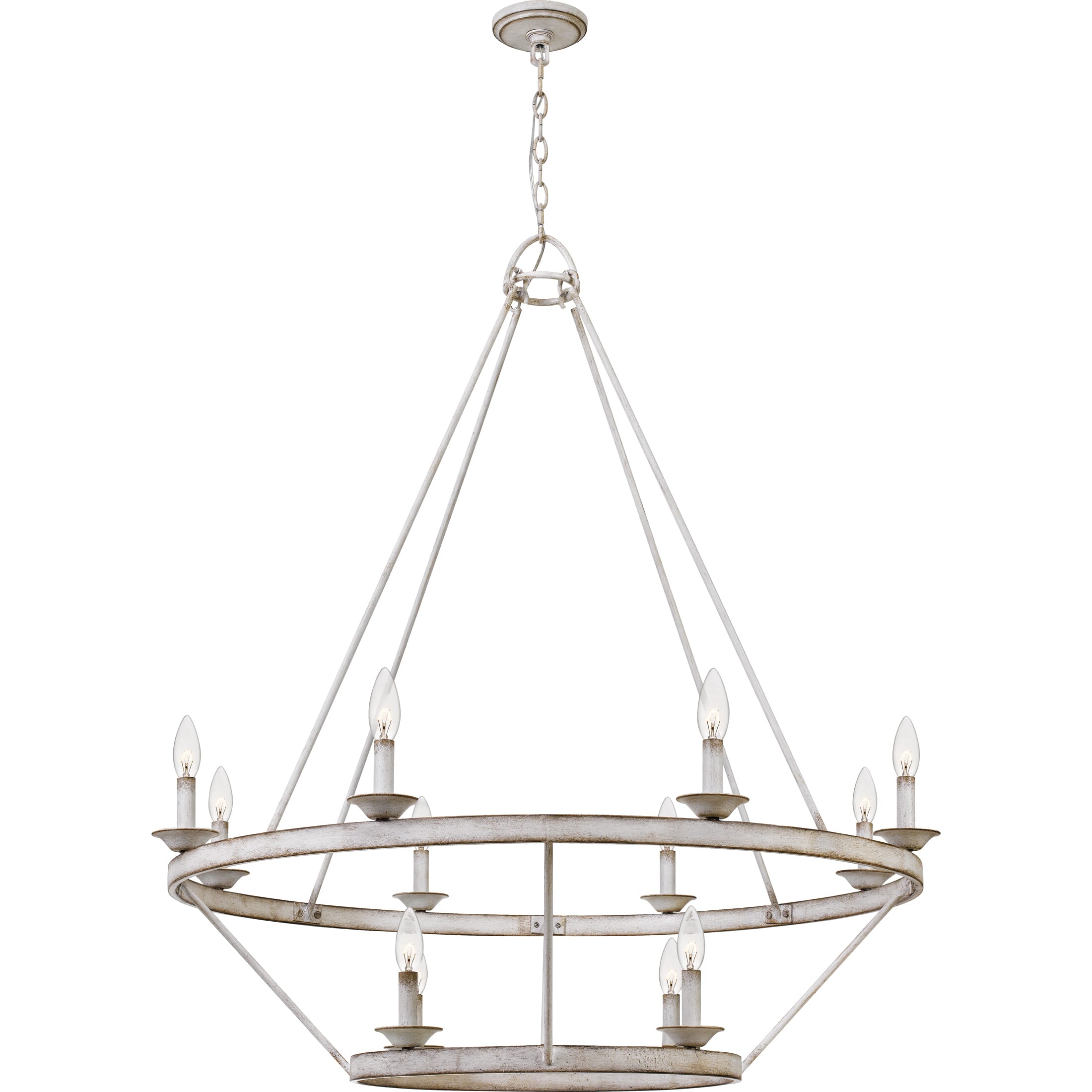 Quoizel Corral 12-Light 44" Transitional Chandelier in Antique White