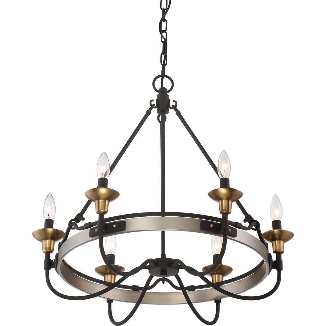 Quoizel Castle Hill 6-Light 24" Transitional Chandelier in Antique Nickel