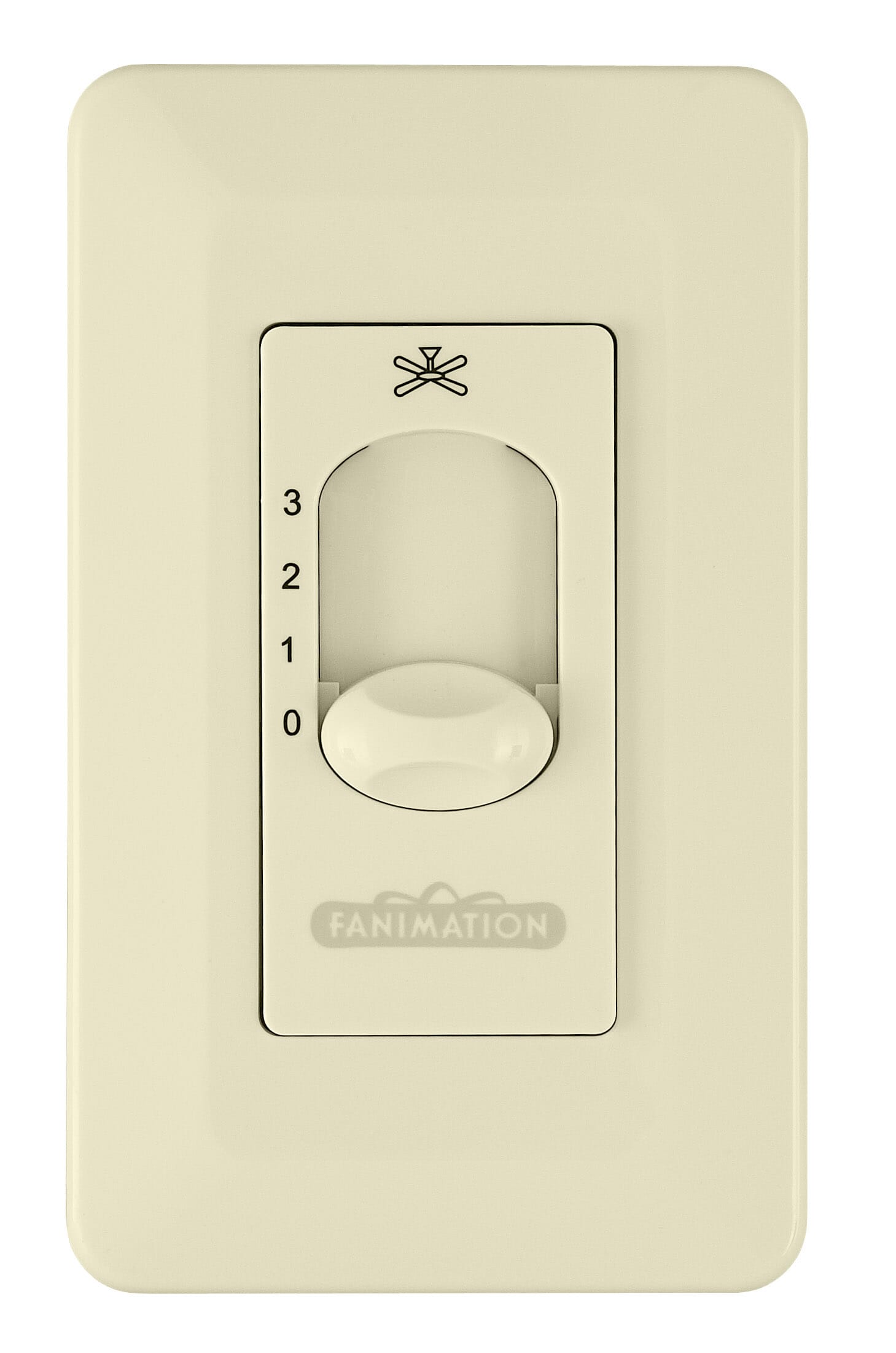 Fanimation Controls Wall Control Non Reversing Fan Speed Only in Light Almond