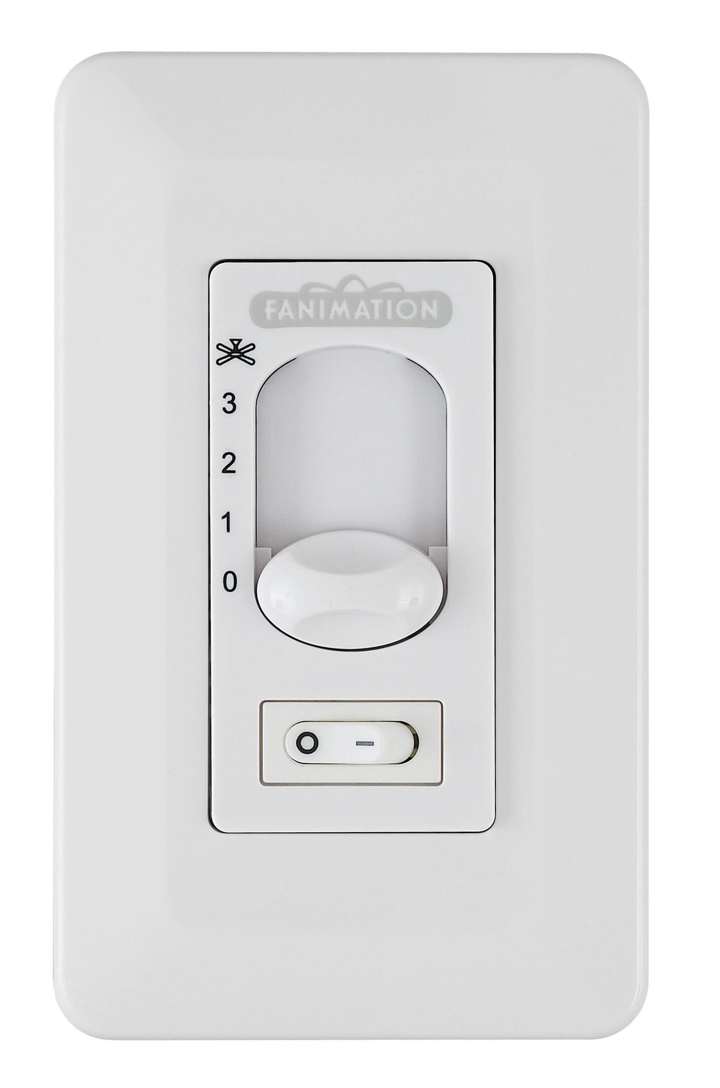 Fanimation Controls Wall Control Non Reversing Fan Speed and Light in White