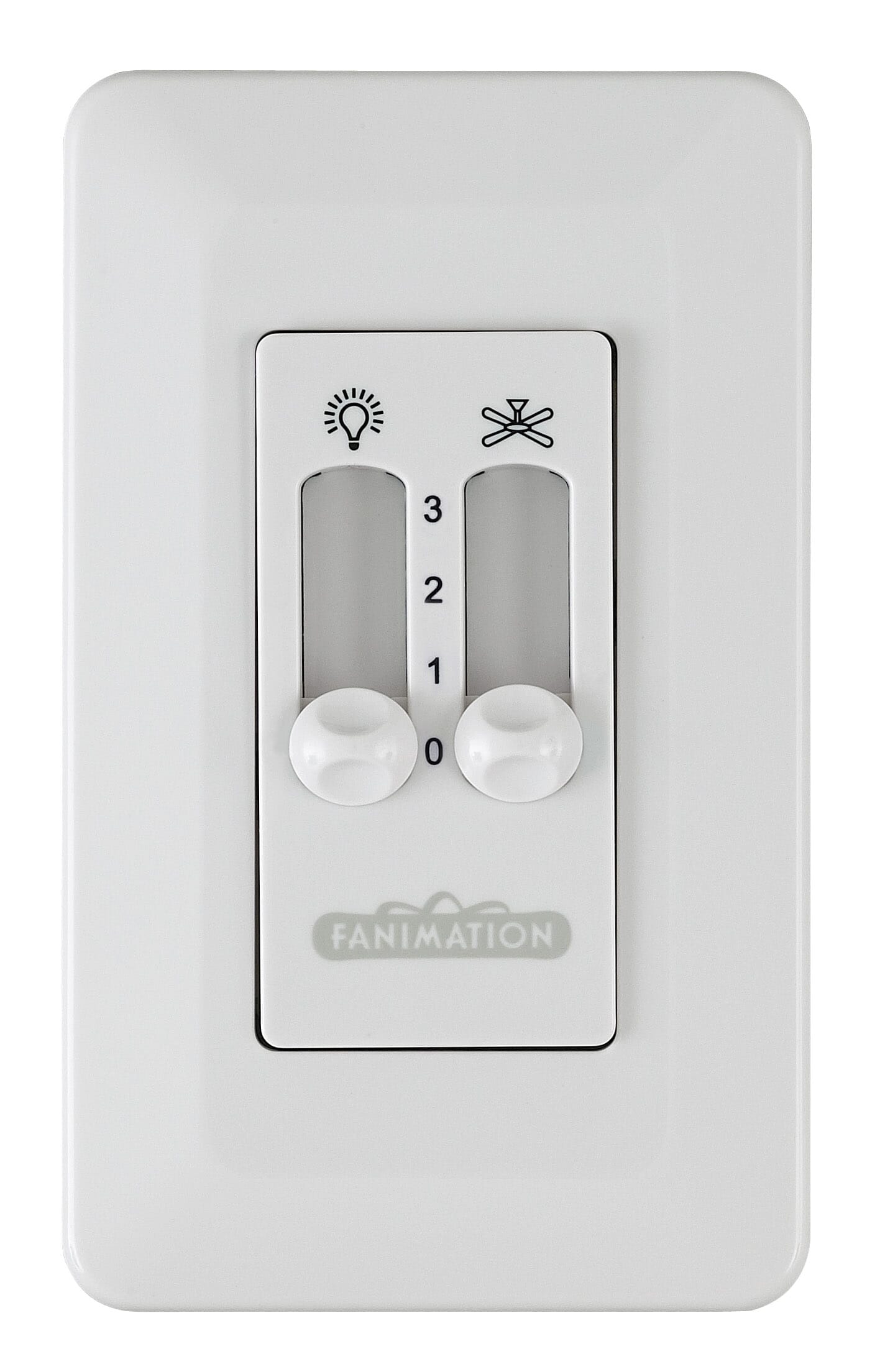 Fanimation Controls Wall Control Non Reversing Fan Speed and Light in White