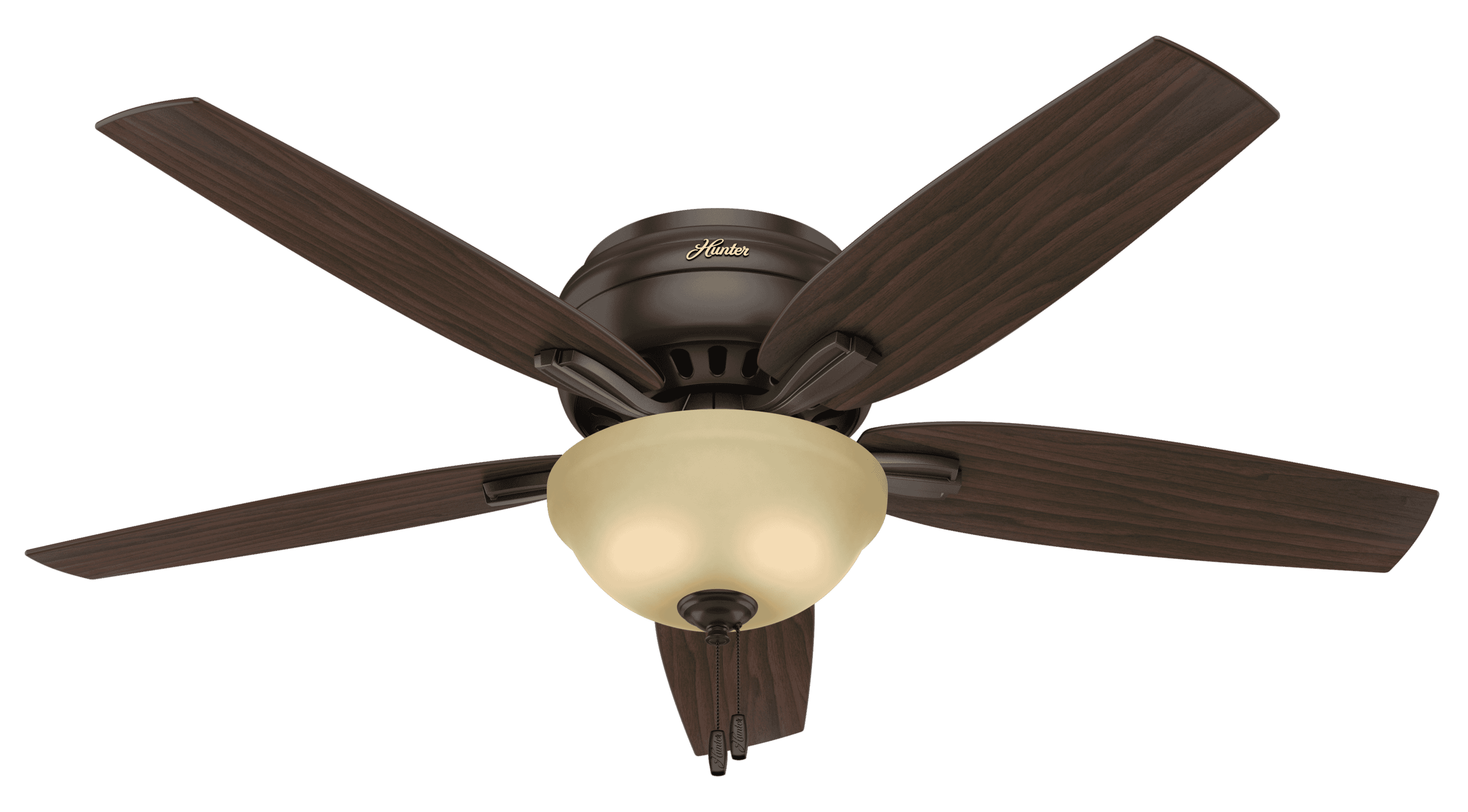 Hunter Newsome Low Profile 2-Light 52" Indoor Ceiling Fan in Premier Bronze