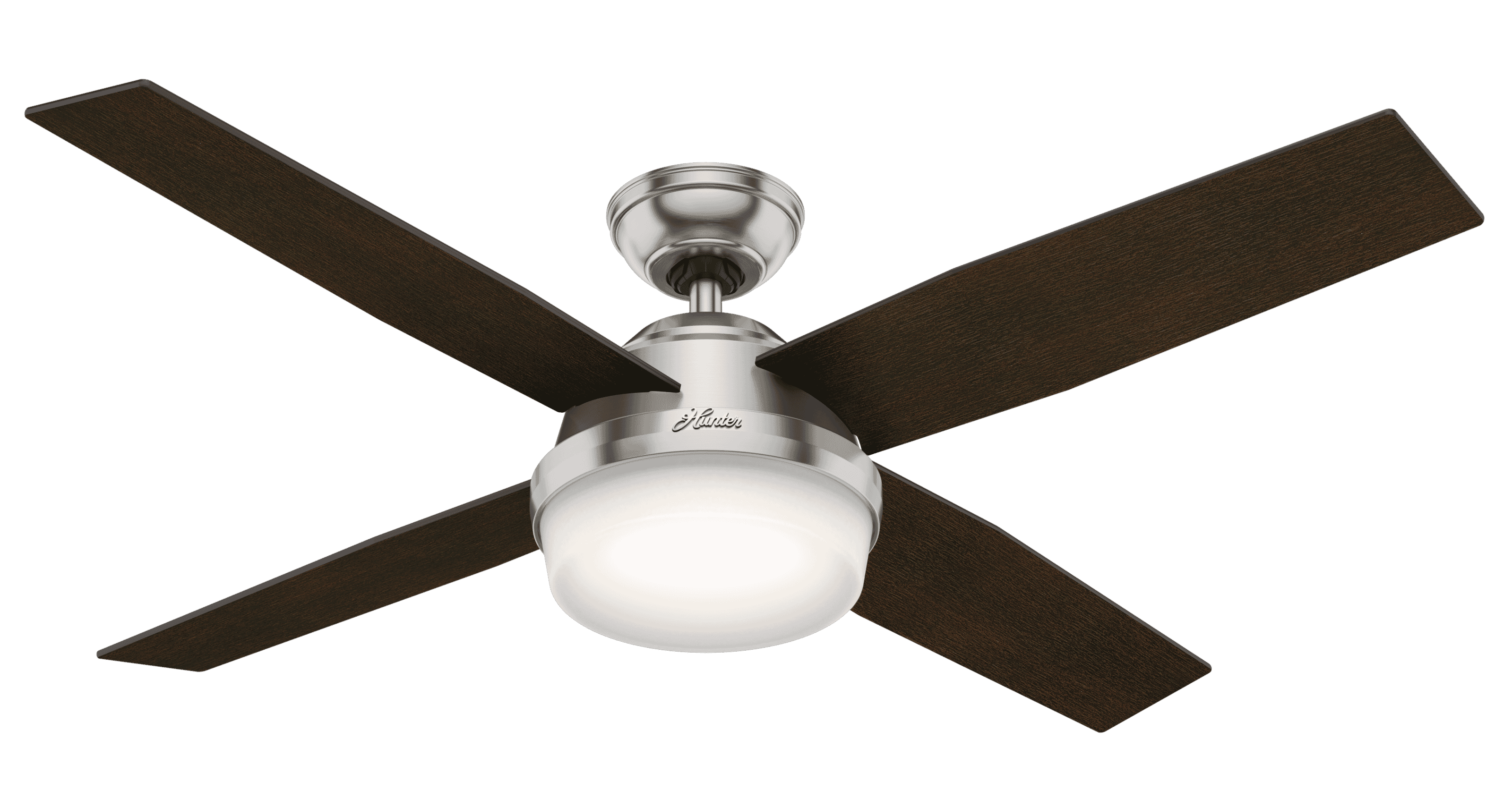 Hunter Dempsey 2-Light 52" Indoor Ceiling Fan in Brushed Nickel