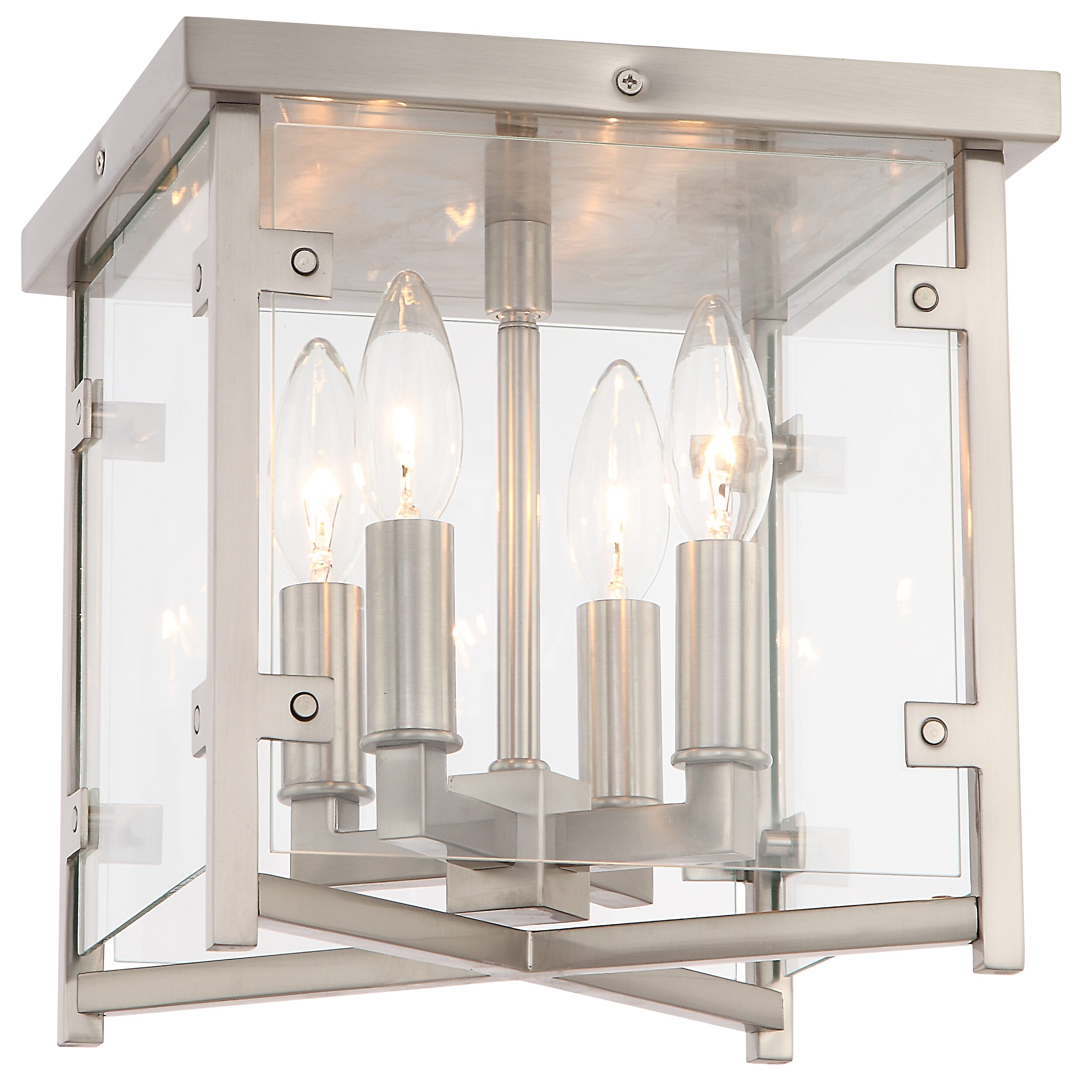 Crystorama Danbury 4-Light 10" Ceiling Light in Brushed Nickel