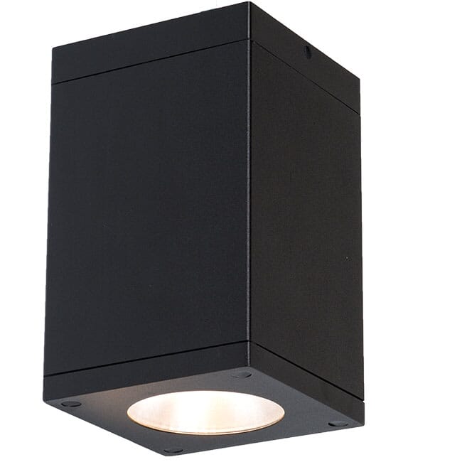 WAC Cube Arch 2700K 5" Outdoor Ceiling Light in Black