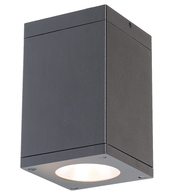 WAC Cube Arch 3500K 5" Outdoor Ceiling Light in Graphite