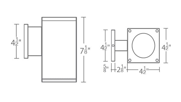 WAC Cube Arch 4000K 2-Light 7" Outdoor Wall Light in Black