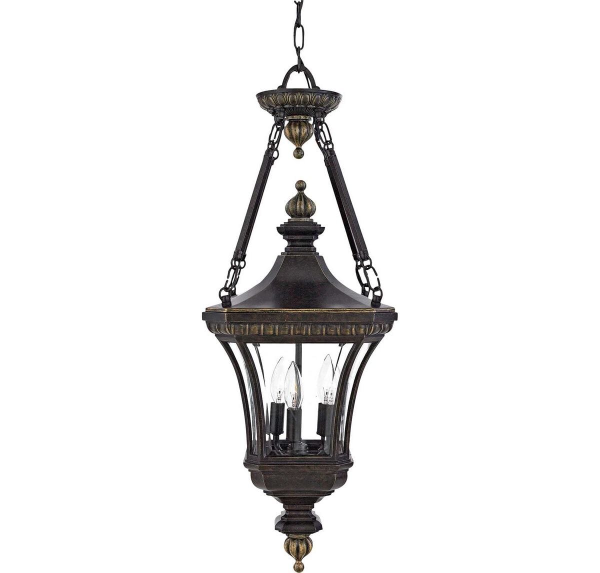 Quoizel Devon 3-Light 11" Outdoor Hanging Light in Imperial Bronze