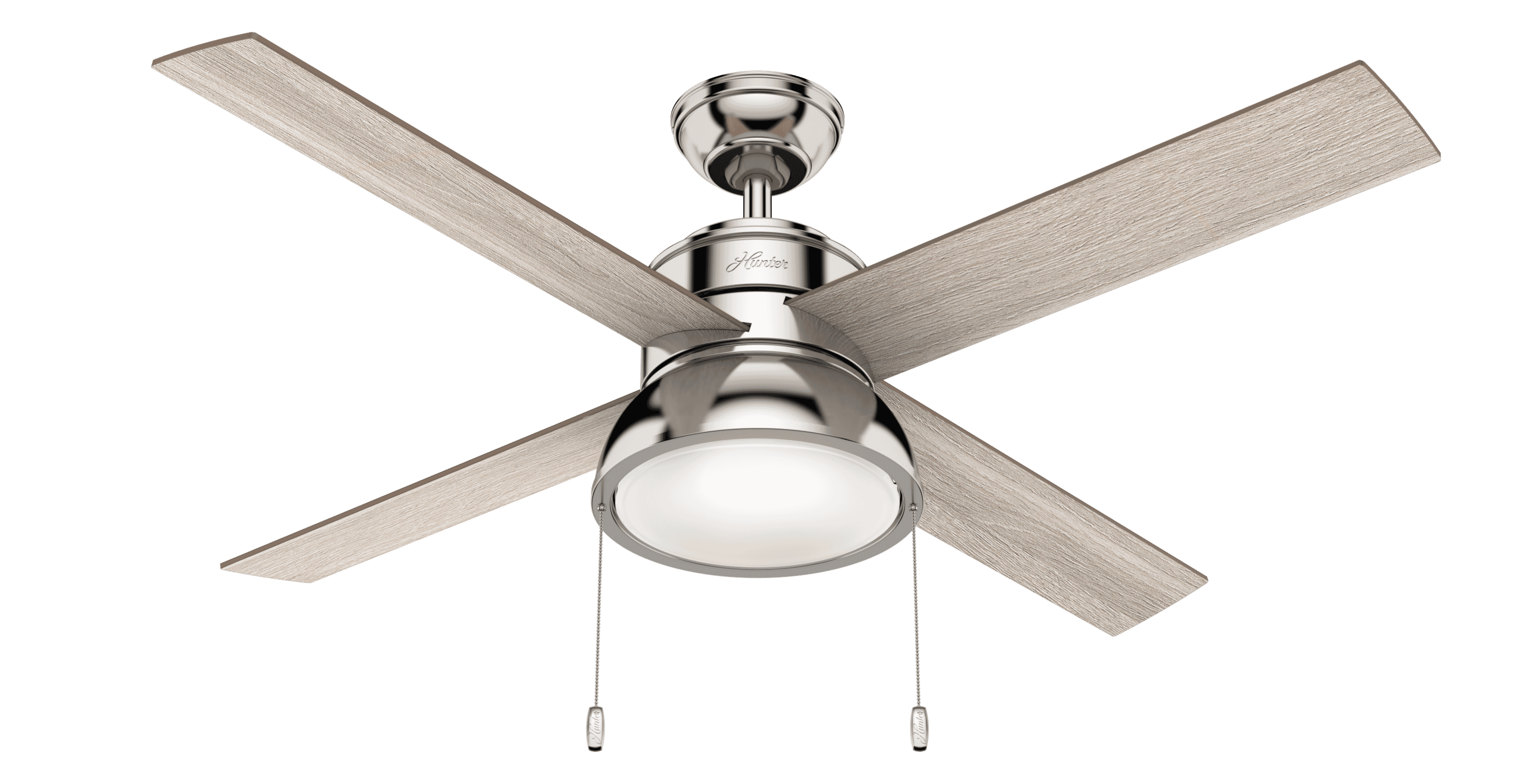 Hunter LOKI 2-Light 52" Indoor Ceiling Fan in Polished Nickel