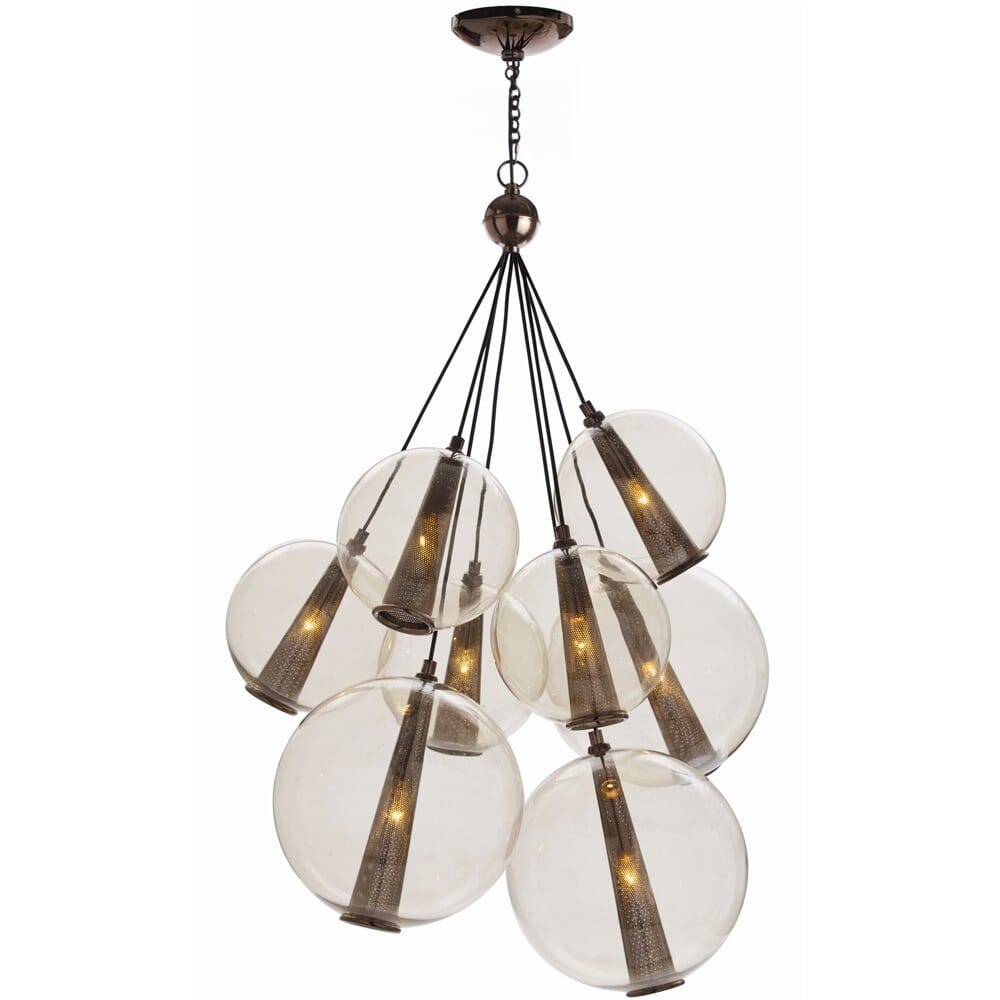 Arteriors Laura Kirar 28.5" 8-Light Adjustable Cluster in Brown Nickel